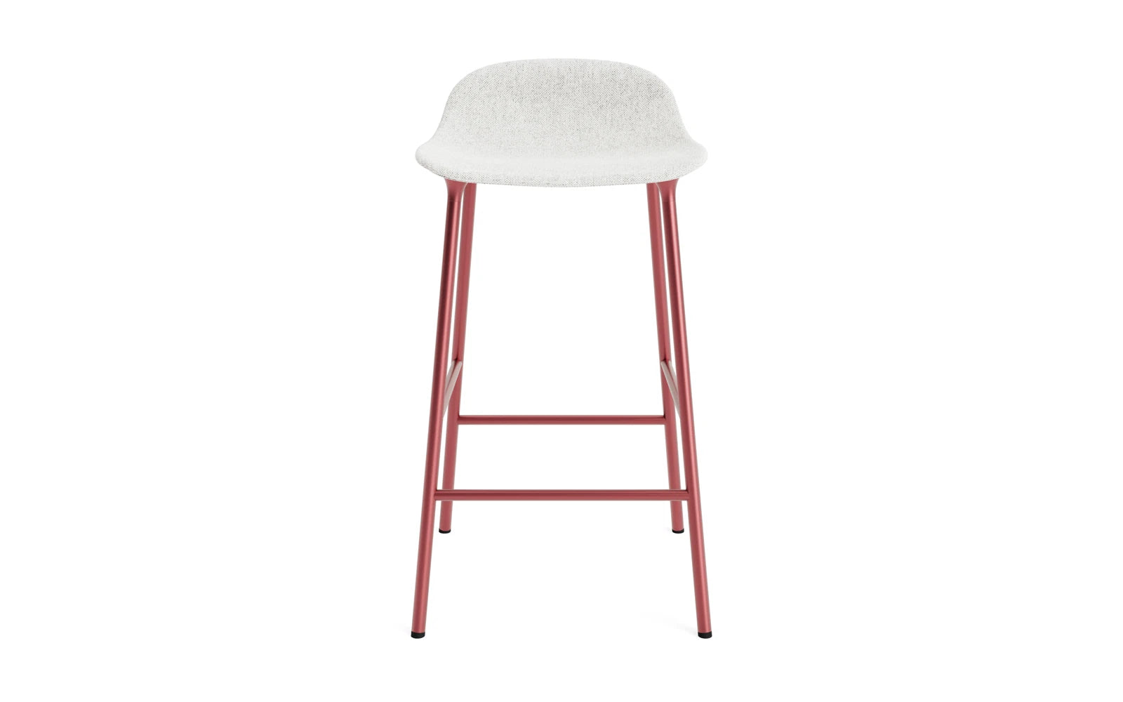 Erleben Sie den Form Barstuhl 65 cm in elegantem Rot, gepolstert mit feinstem Hallingdal-Stoff und einem stabilen Stahlgestell – perfekt für stilvolle Wohnräume!