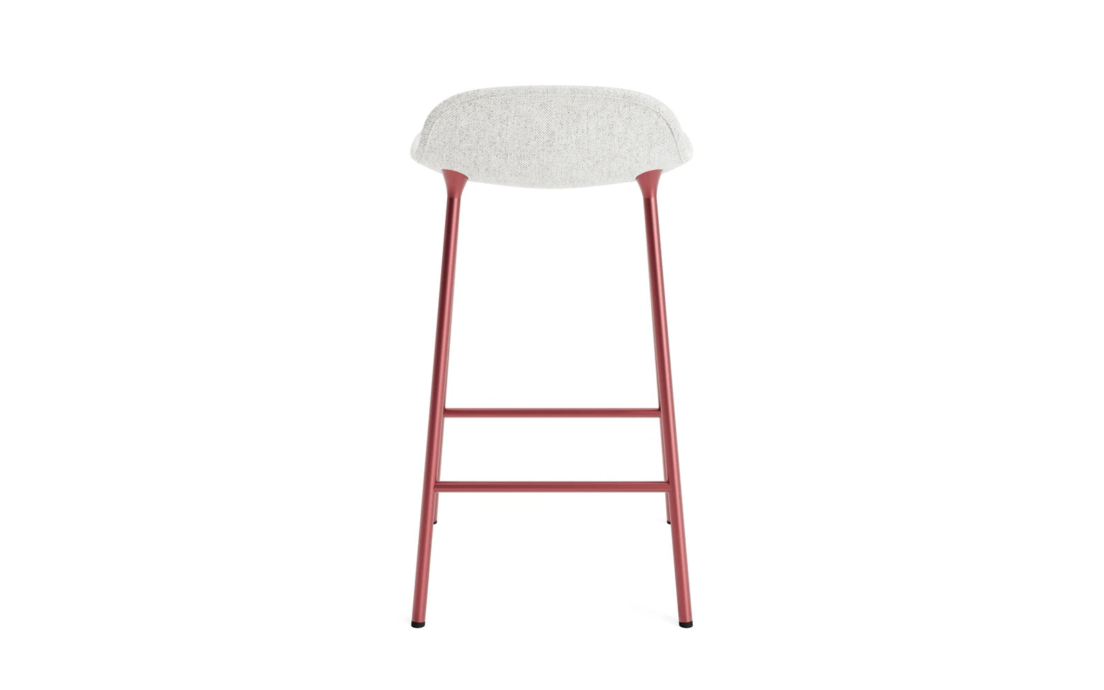 Erleben Sie den Form Barstuhl 65 cm in elegantem Rot, gepolstert mit feinstem Hallingdal-Stoff und einem stabilen Stahlgestell – perfekt für stilvolle Wohnräume!