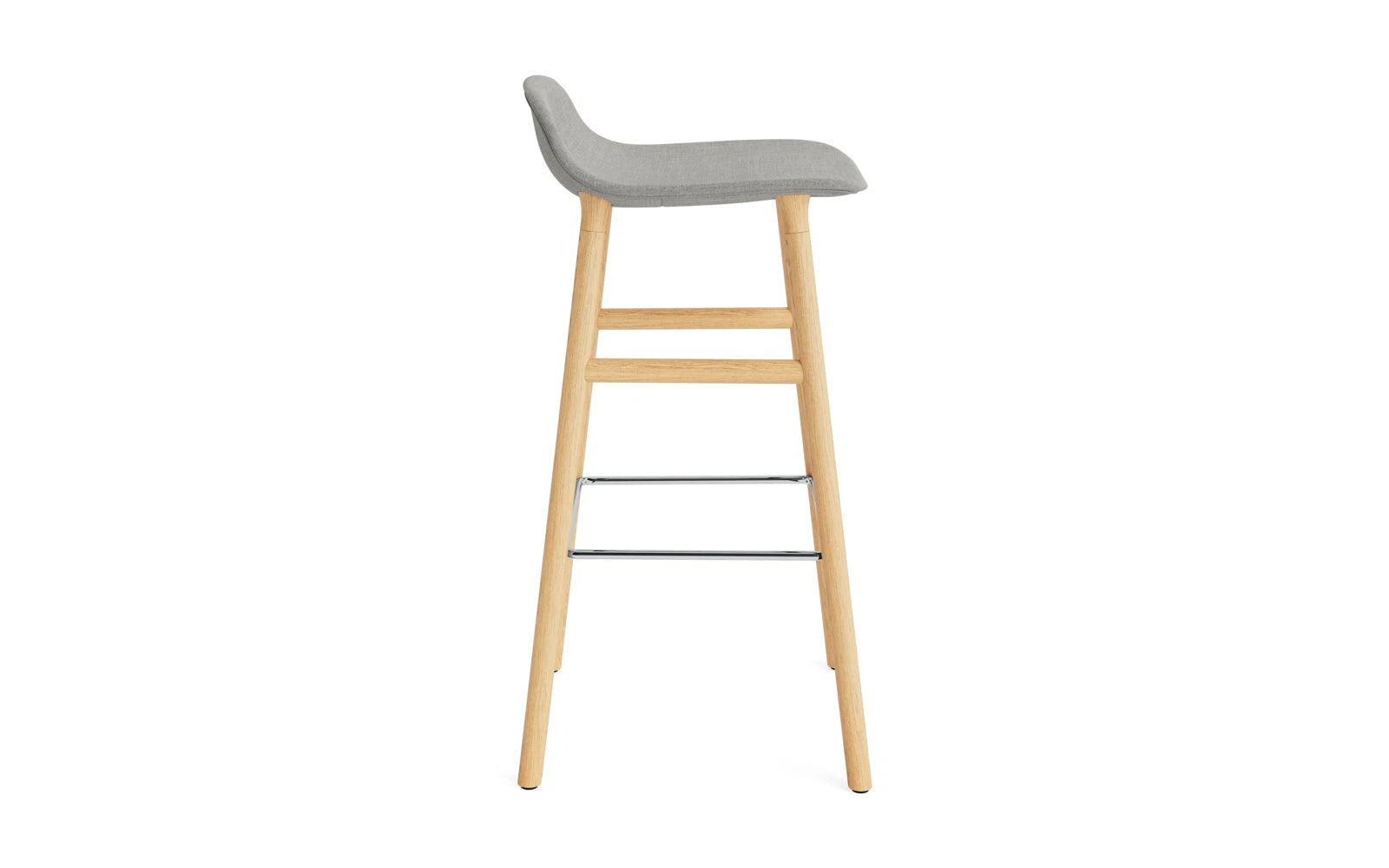 Eleganter Barstuhl von Normann Copenhagen, 75 cm hoch, mit hochwertiger Polsterung und Eichenholz für maximalen Komfort und modernes Design.