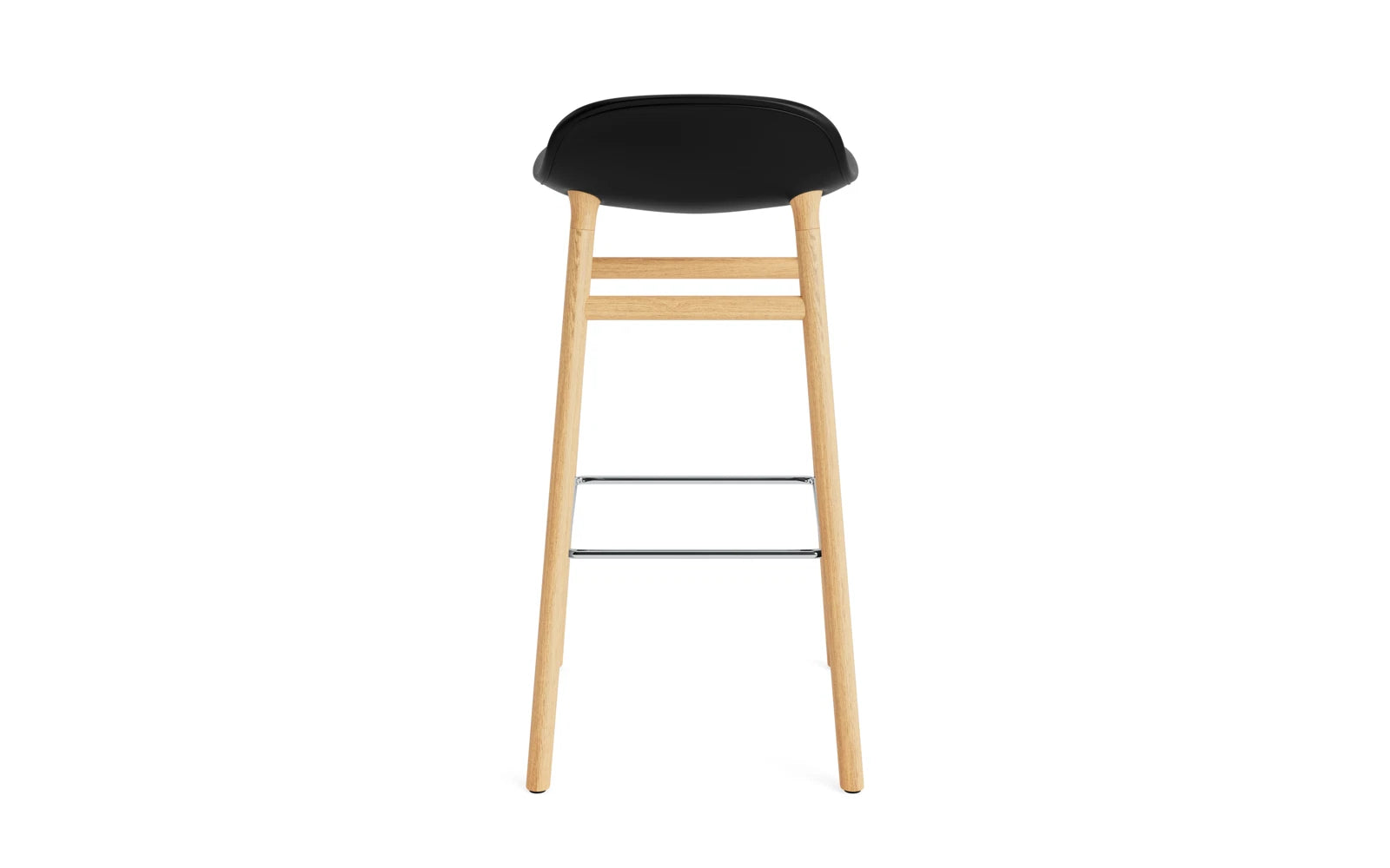 Stylischer Form Barstuhl von Normann Copenhagen, 75 cm hoch, mit weichem Remix-Stoff und robuster Stahlbasis – perfekt für zeitgemäße Einrichtung.