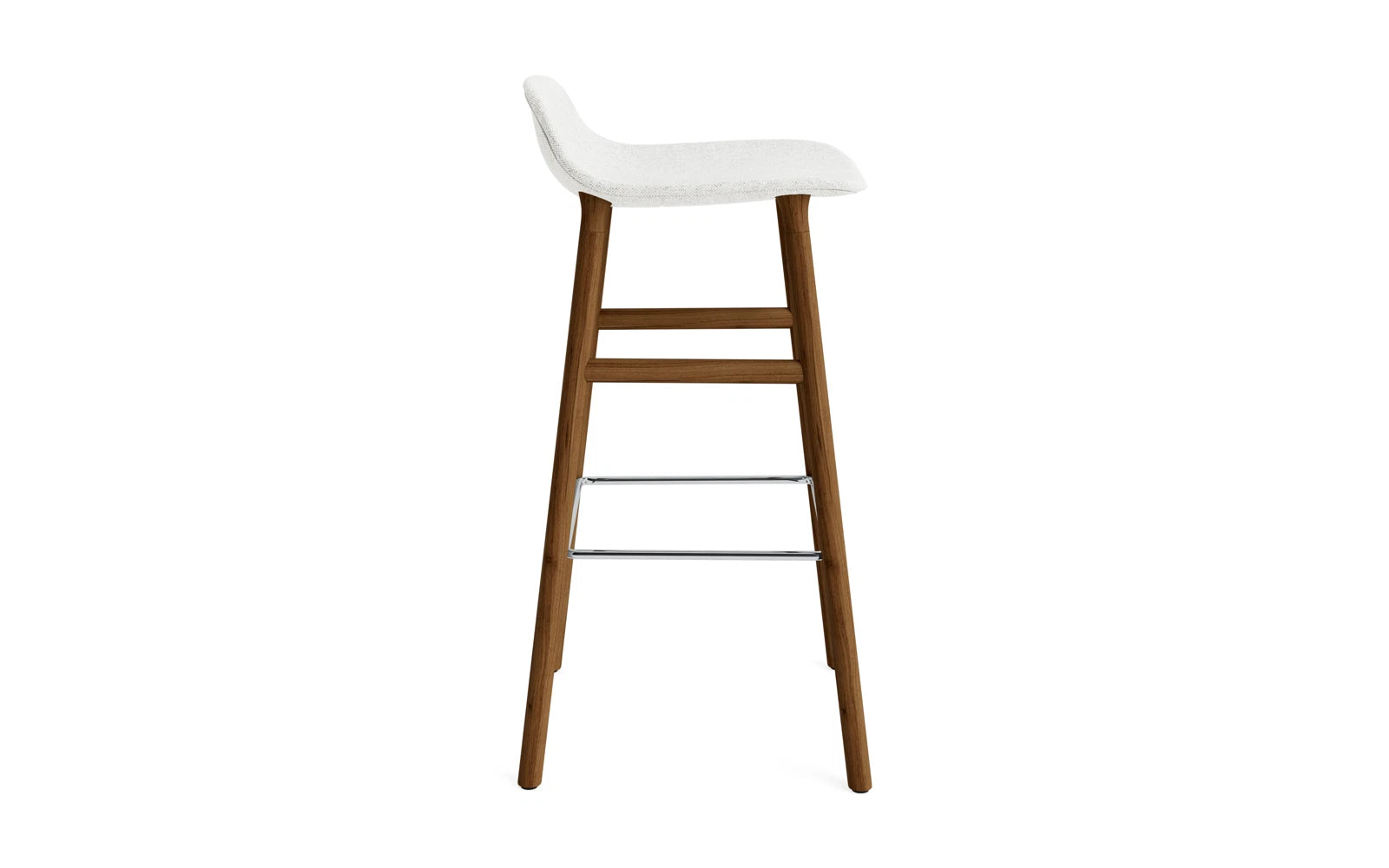 Eleganter Form Barstuhl 75 cm in Walnuss mit luxuriöser Hallingdal-Polsterung von Normann Copenhagen – perfekter Komfort für stilvolle Küchen und Bars.