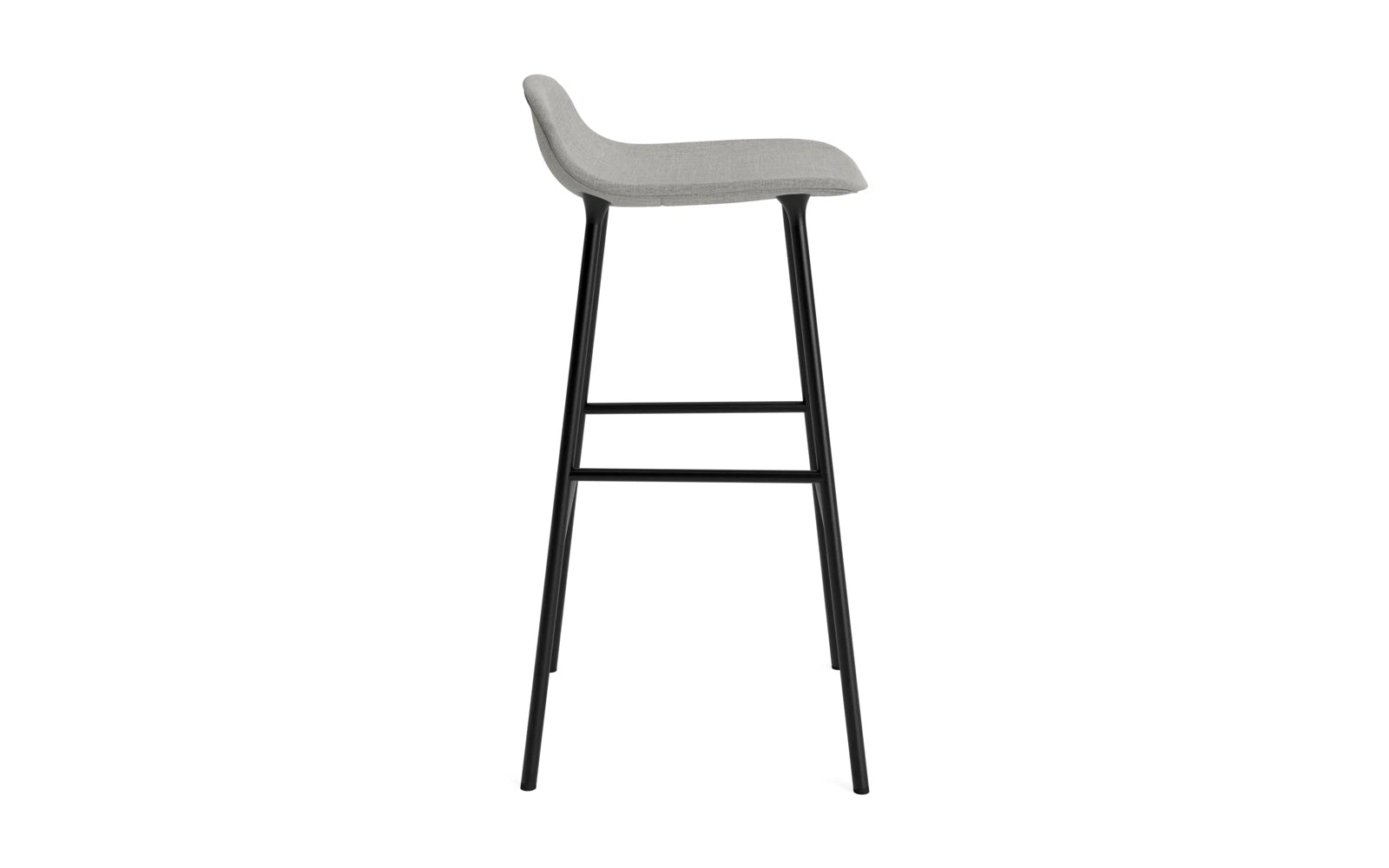 Eleganter Form Barstuhl von Normann Copenhagen, 75 cm hoch, gepolstert mit hochwertigem Remix-Stoff und stabiler Stahlkonstruktion – ideal für modernes Wohnen.