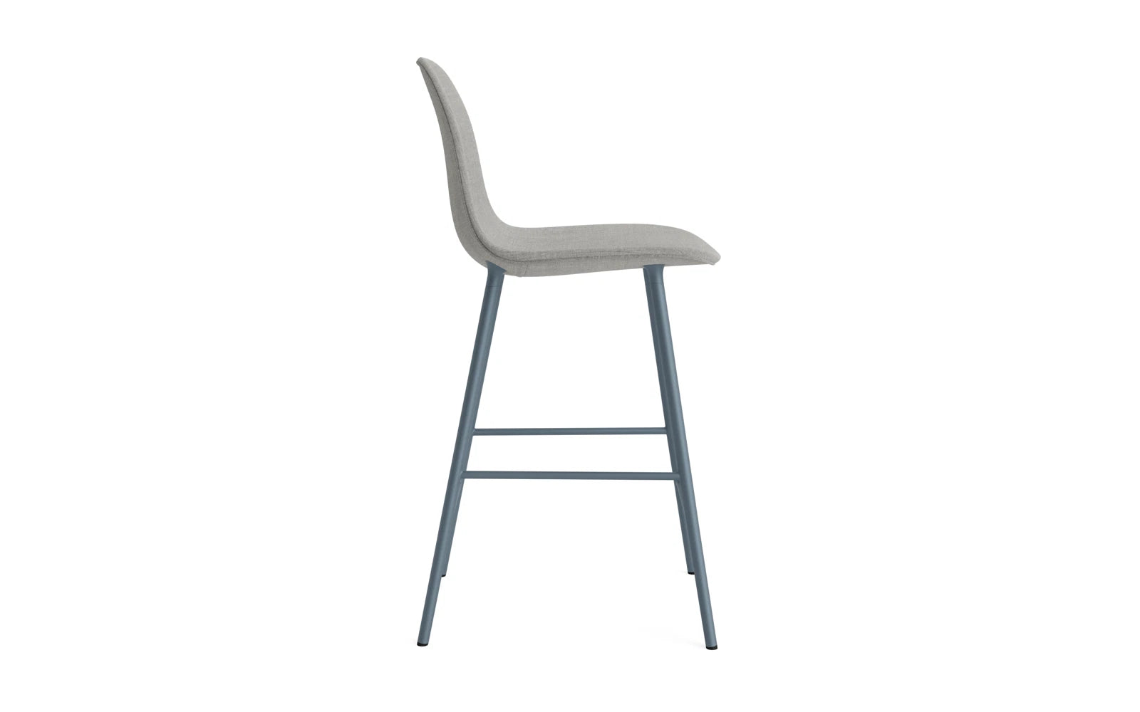 Stilvoller Form Barstuhl 65 cm in edlem Blau, gepolstert für optimalen Sitzkomfort. Perfekt für moderne Küchen und elegante Bars.