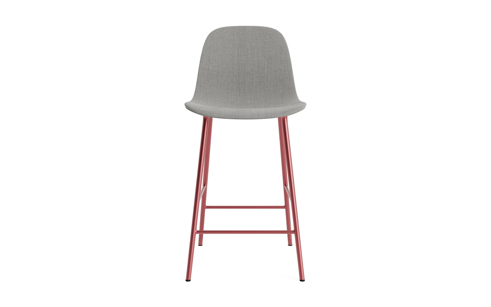 Genießen Sie den stilvollen Form Barstuhl 65 cm in Rot, gepolstert und mit robustem Stahlgestell von Normann Copenhagen – ideal für moderne Wohnräume.
