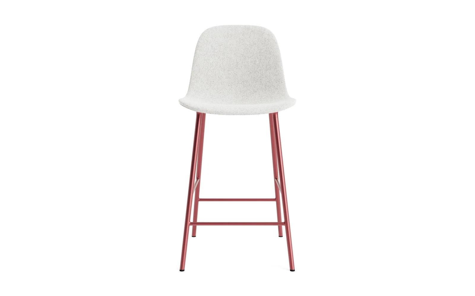 Genießen Sie den Form Barstuhl 65 cm in strahlendem Rot, gepolstert mit hochwertigem Hallingdal-Stoff und robustem Stahlgestell – ideal für moderne Küchen und Bars!