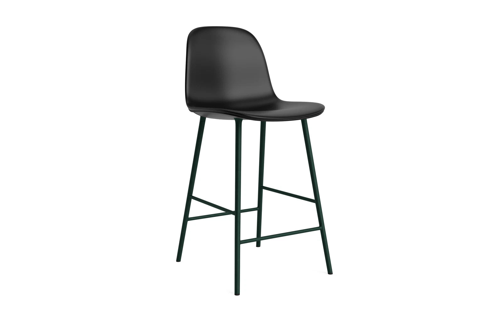 Form Barstuhl 65 cm gepolstert Grün stahl/Ultra leder in Ultra 41599 präsentiert im Onlineshop von KAQTU Design AG. Barstuhl ist von Normann Copenhagen