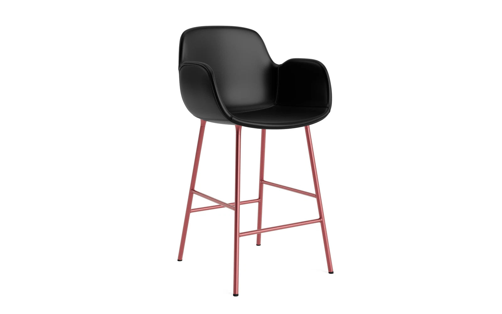 Form Barstuhl mit Armlehne 65 cm gepolstert Rot Stahl/Ultra leder in Ultra 41599 präsentiert im Onlineshop von KAQTU Design AG. Barstuhl ist von Normann Copenhagen