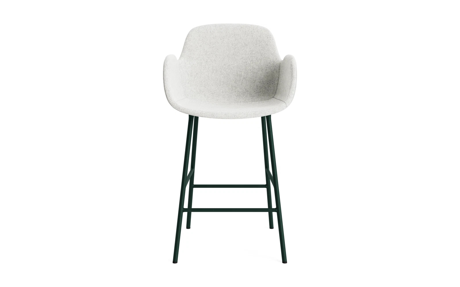 Erleben Sie den stilvollen Form Barstuhl mit Armlehne in Grün, gepolstert mit hochwertigem Hallingdal-Stoff. Perfekt für moderne Einrichtungen.