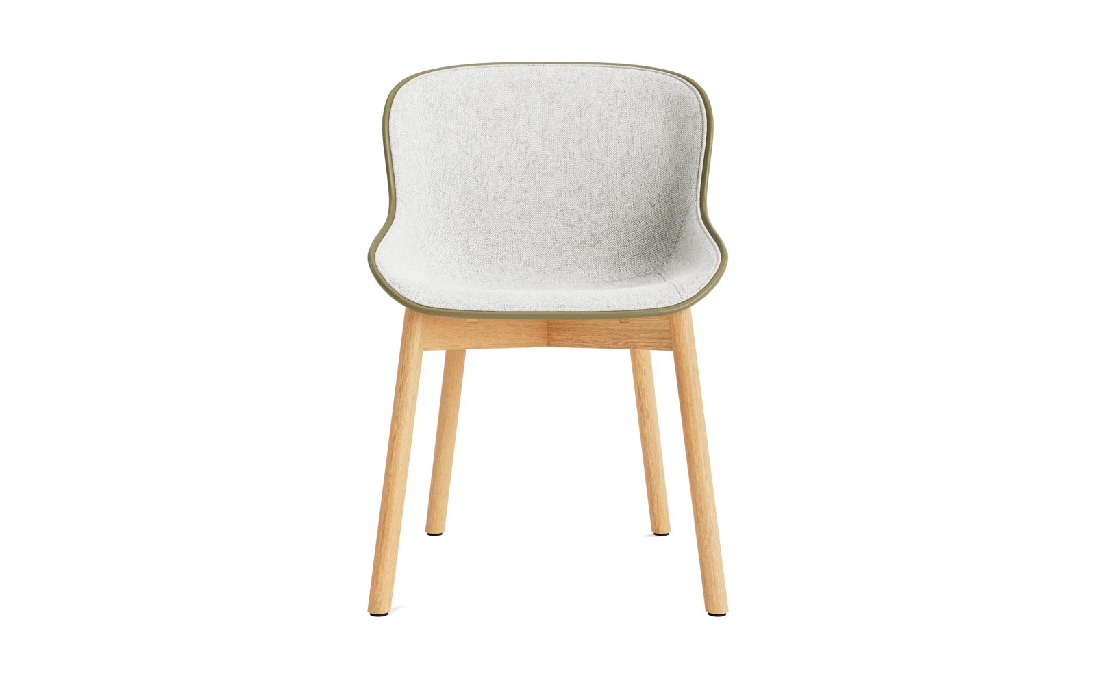 Erleben Sie den Hyg Stuhl von Normann Copenhagen: Komfort trifft skandinavisches Design mit eleganter Olive/Hallingdal-Polsterung und Eichenbasis.