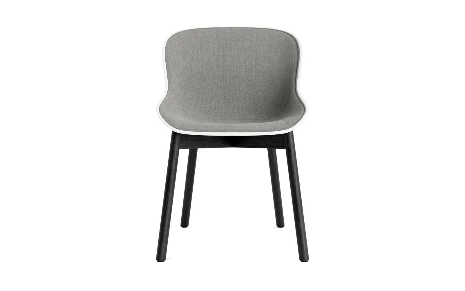 Erleben Sie den Hyg Stuhl von Normann Copenhagen: Dänisches Design trifft auf Komfort mit schwarzer Eiche und elegantem Weiß/Remix Polster.
