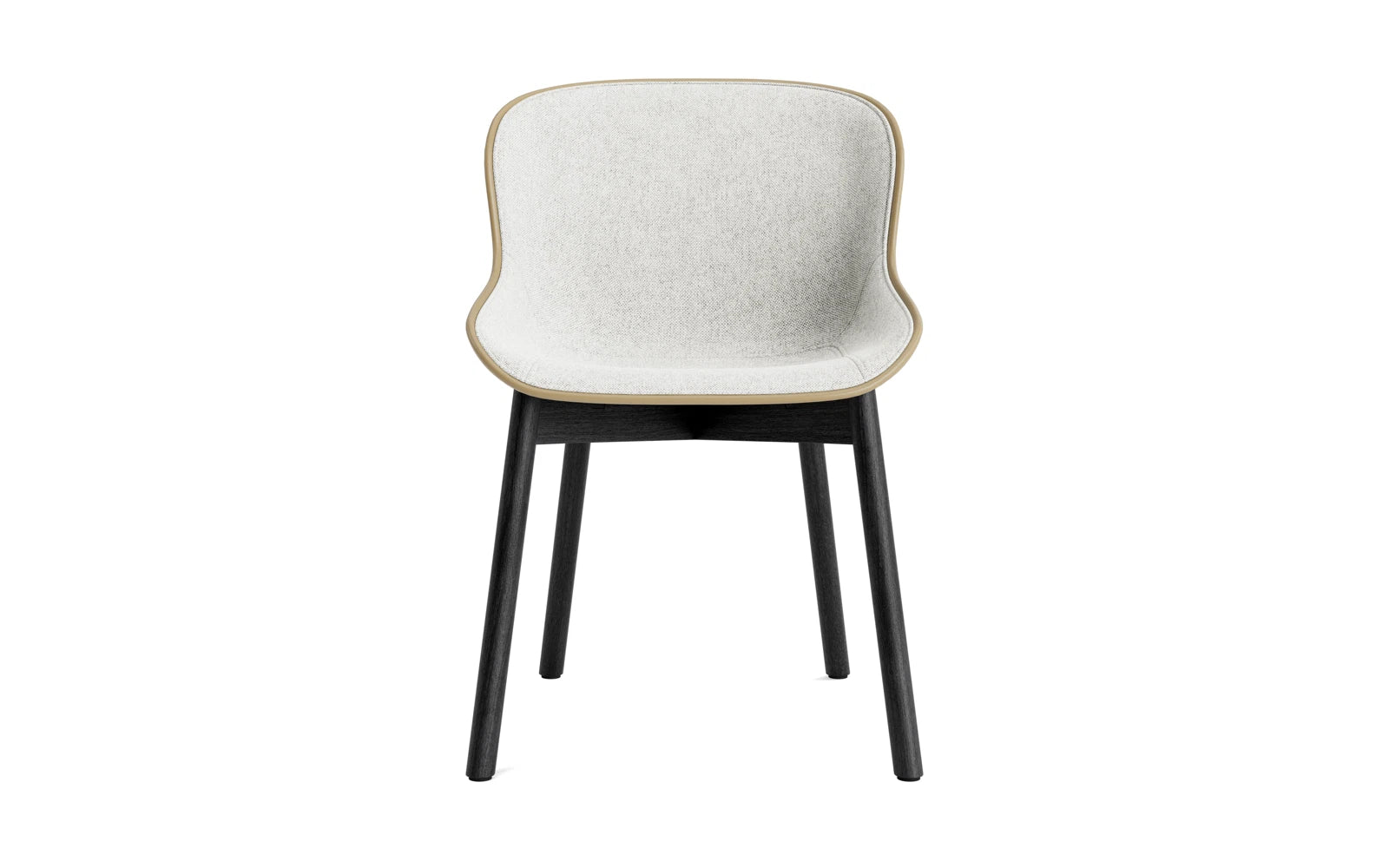 Erleben Sie den Hyg Stuhl von Normann Copenhagen: Komfortables, skandinavisches Design mit stilvollem Sand/Hallingdal Bezug auf schwarzem Eichenholz.