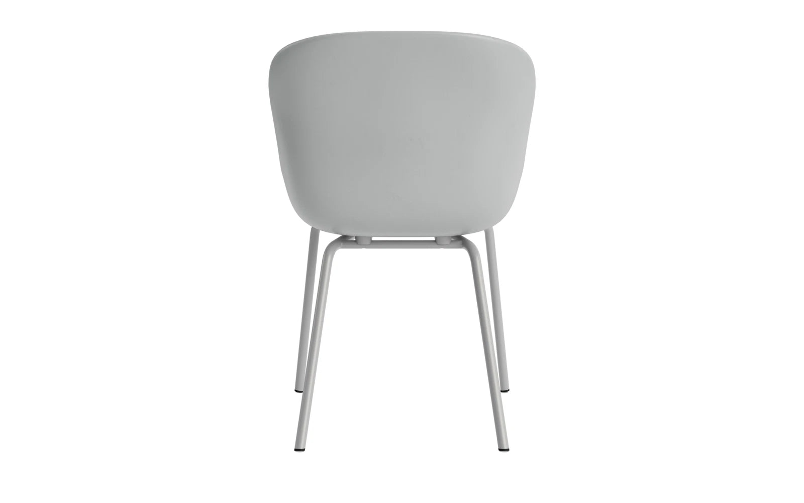 Der Hyg Stuhl von Normann Copenhagen überzeugt mit seinem modernen grauen Frontpolster und einem minimalistischen Look, perfekt für jedes Interieur.
