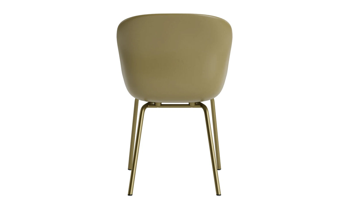 Hyg Stuhl Frontpolster Olive stahl Olive/Remix in Remix 133 präsentiert im Onlineshop von KAQTU Design AG. Stuhl ist von Normann Copenhagen