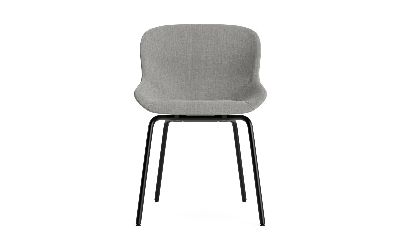 Entdecken Sie den Hyg Stuhl in gepolstertem Schwarz mit Stahlgestell von Normann Copenhagen – stilvolles skandinavisches Design für Ihr Zuhause.