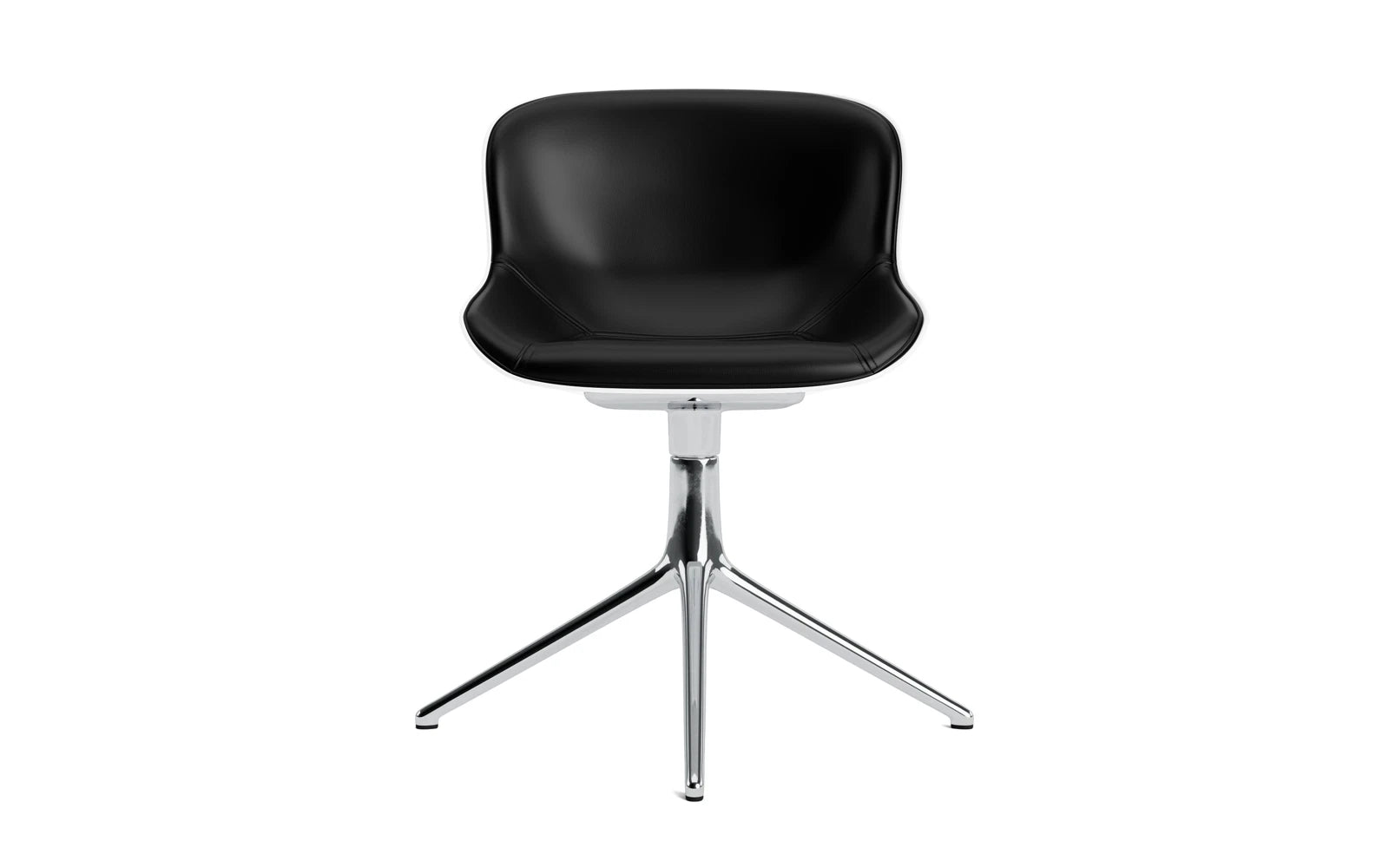 Moderner Hyg Drehstuhl von Normann Copenhagen in elegantem Weiß, gepolstert mit feinstem Ultra Leder – perfekt für stilvolle Innenräume.