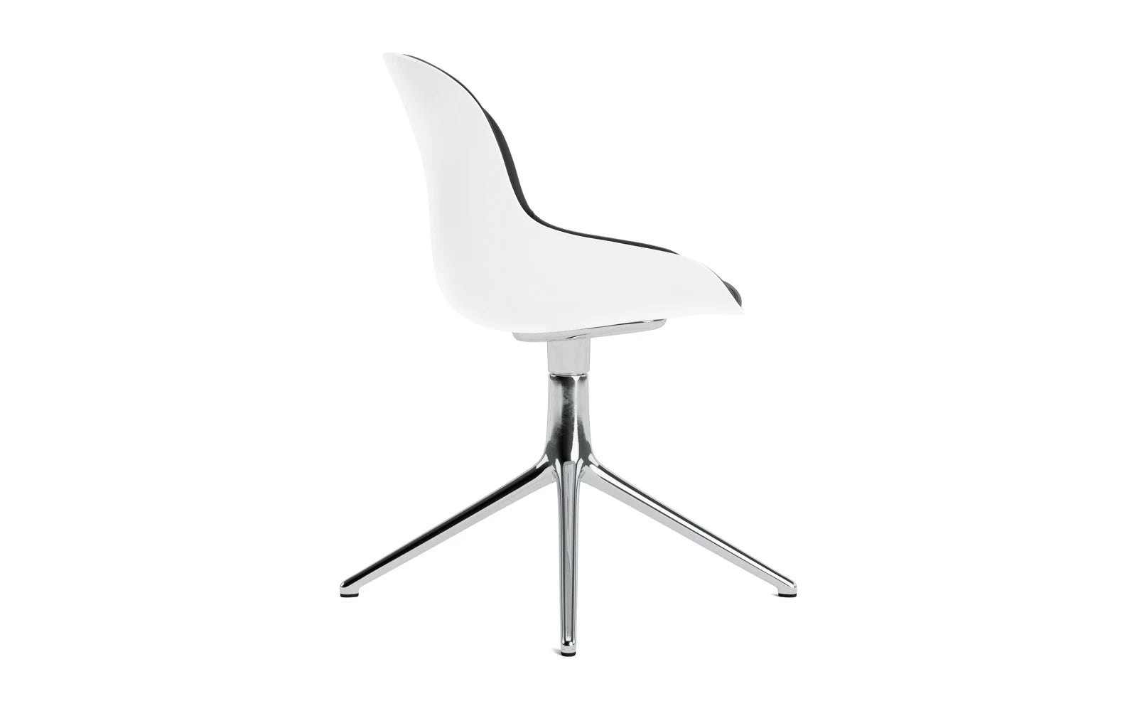 Moderner Hyg Drehstuhl von Normann Copenhagen in elegantem Weiß, gepolstert mit feinstem Ultra Leder – perfekt für stilvolle Innenräume.
