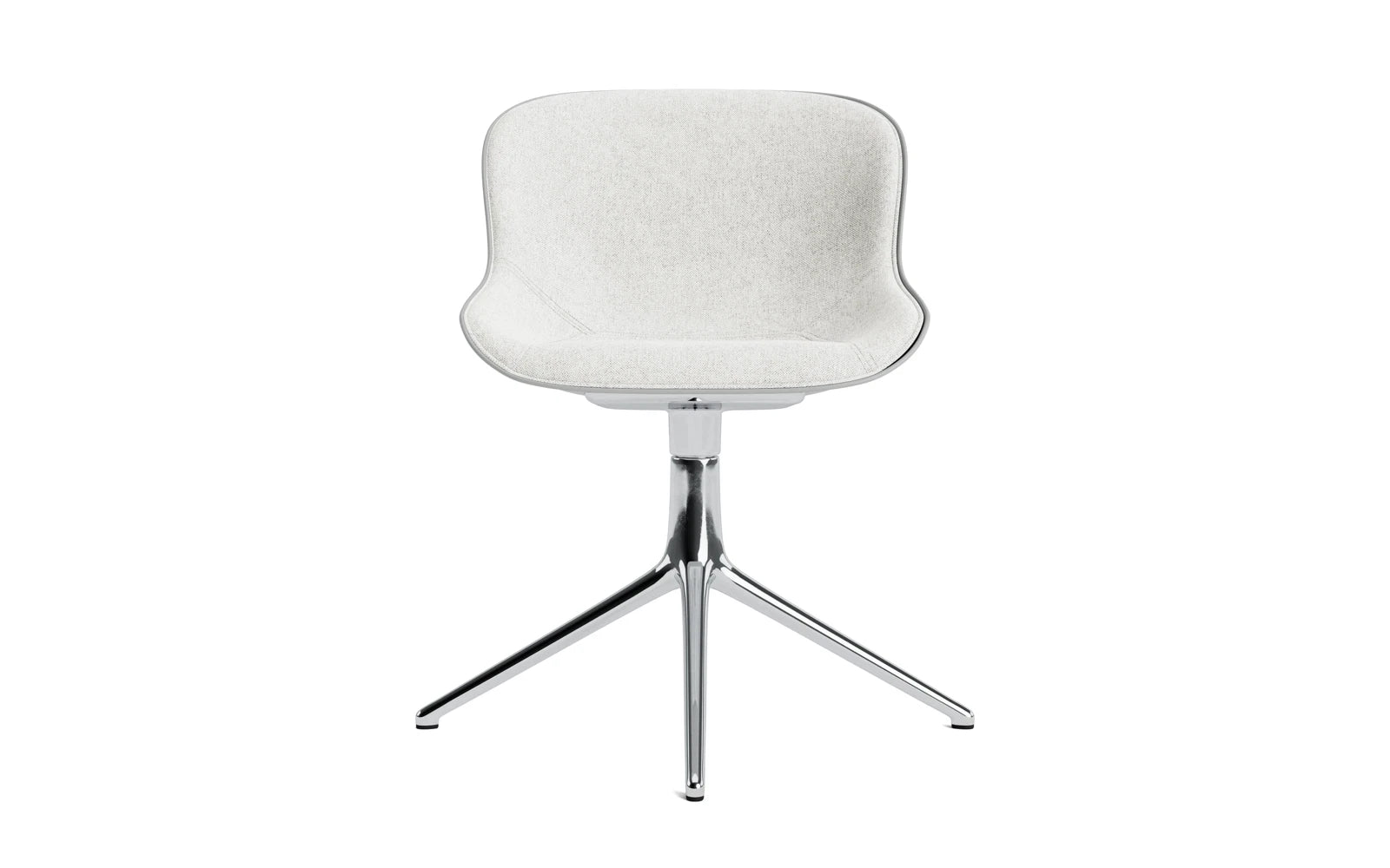 Entdecken Sie den Hyg Drehstuhl 4B von Normann Copenhagen – ein stilvoller, gepolsterter Drehstuhl in Grau, der Gemütlichkeit und modernes Design perfekt kombiniert.