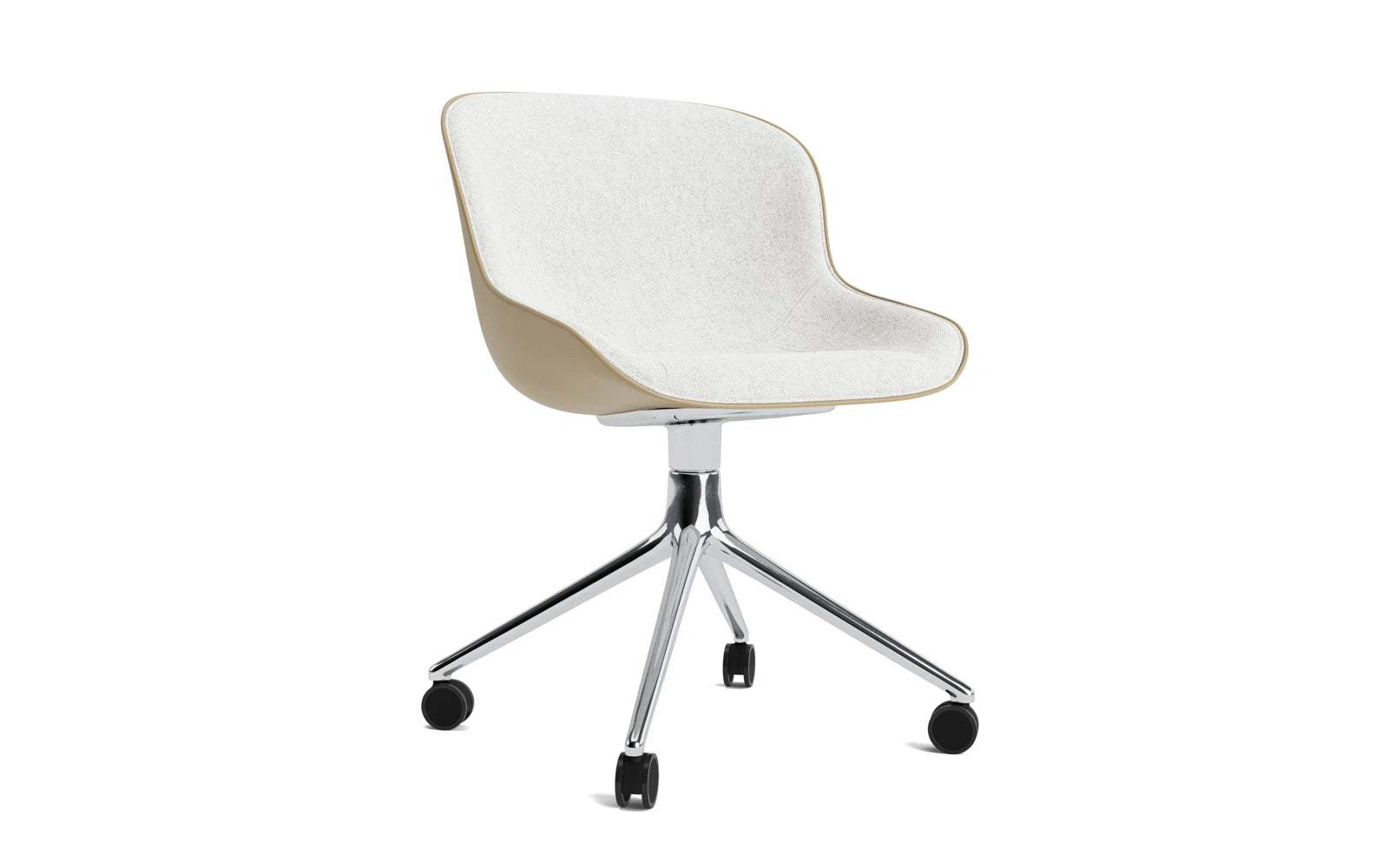 Hyg Drehstuhl 4W Frontpolster Aluminium Sand/Hallingdal in Hallingdal 110 präsentiert im Onlineshop von KAQTU Design AG. Drehstuhl ist von Normann Copenhagen