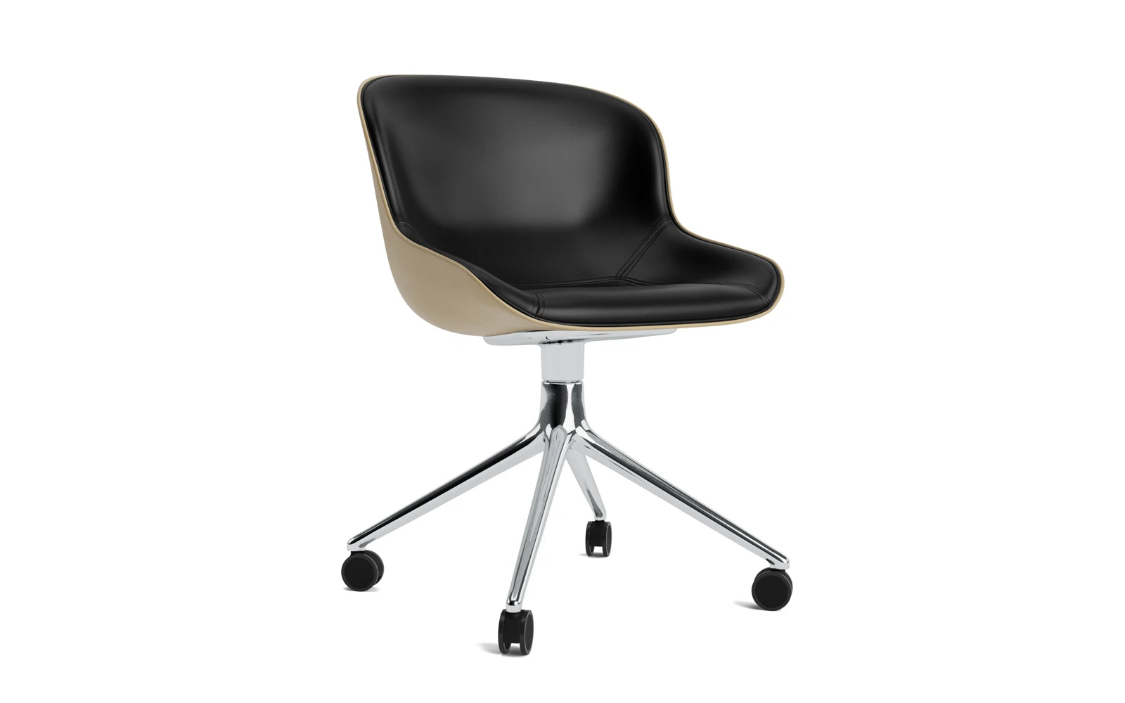 Hyg Drehstuhl 4W Frontpolster Aluminium Sand/Ultra in Ultra 41599 präsentiert im Onlineshop von KAQTU Design AG. Drehstuhl ist von Normann Copenhagen