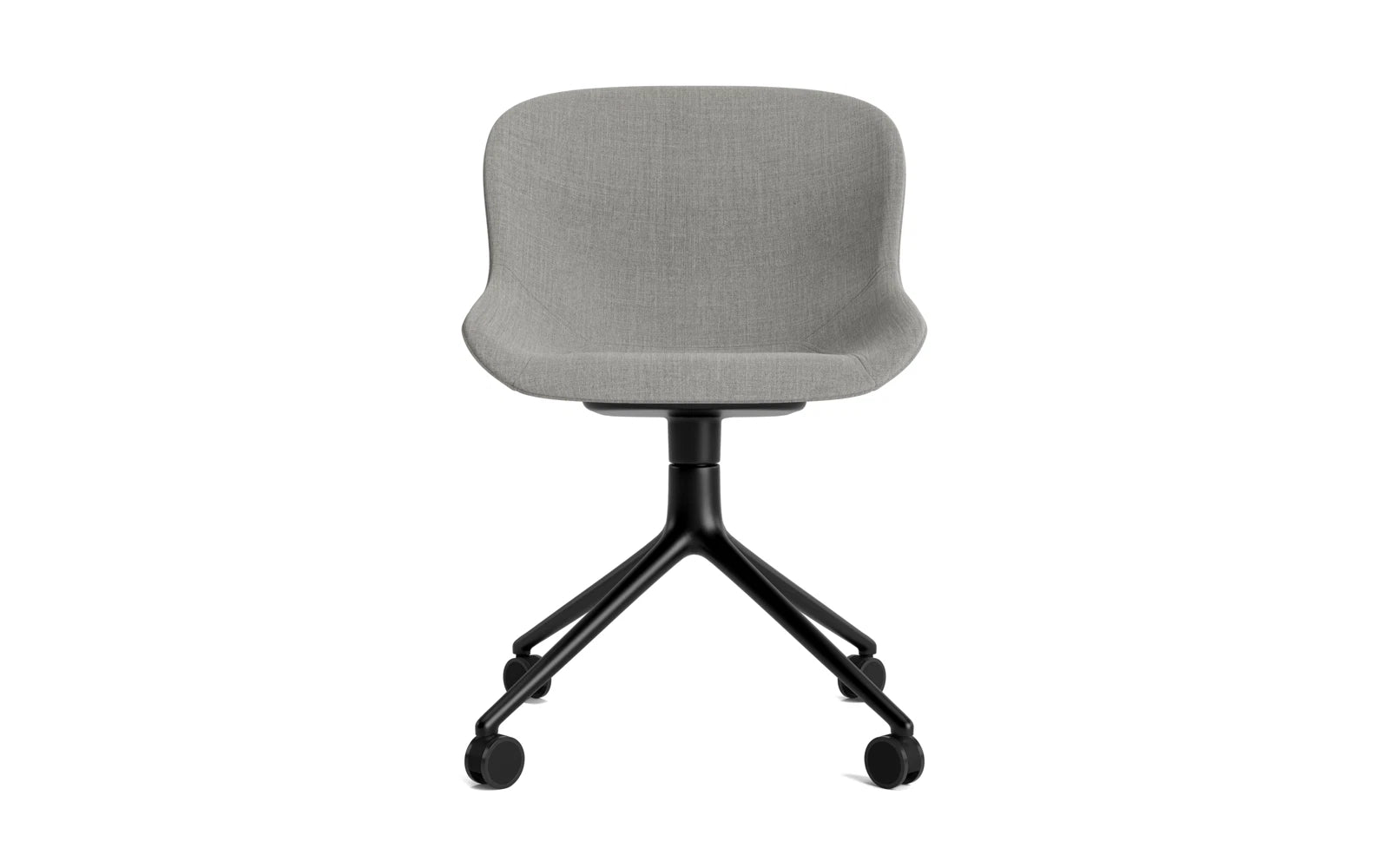 Entdecken Sie den Hyg Drehstuhl 4W von Normann Copenhagen – ein stilvoller, vollgepolsterter Stuhl aus hochwertigem Remix-Stoff und elegantem Aluminium, ideal für gemütliche Ess- und Loungebereiche.