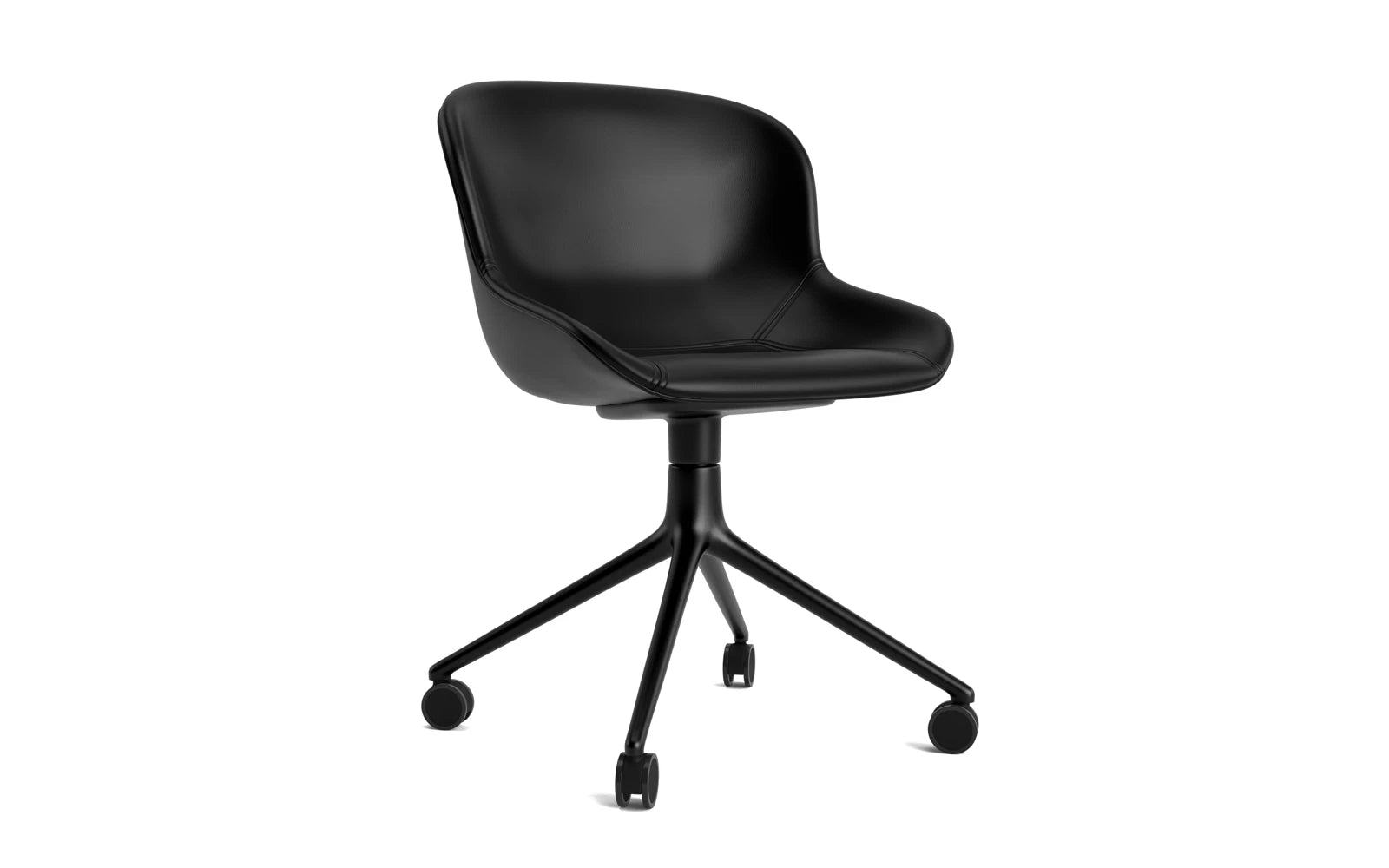 Hyg Drehstuhl 4W vollpolster schwarzes Aluminium Ultra Leder in Ultra 41599 präsentiert im Onlineshop von KAQTU Design AG. Drehstuhl ist von Normann Copenhagen