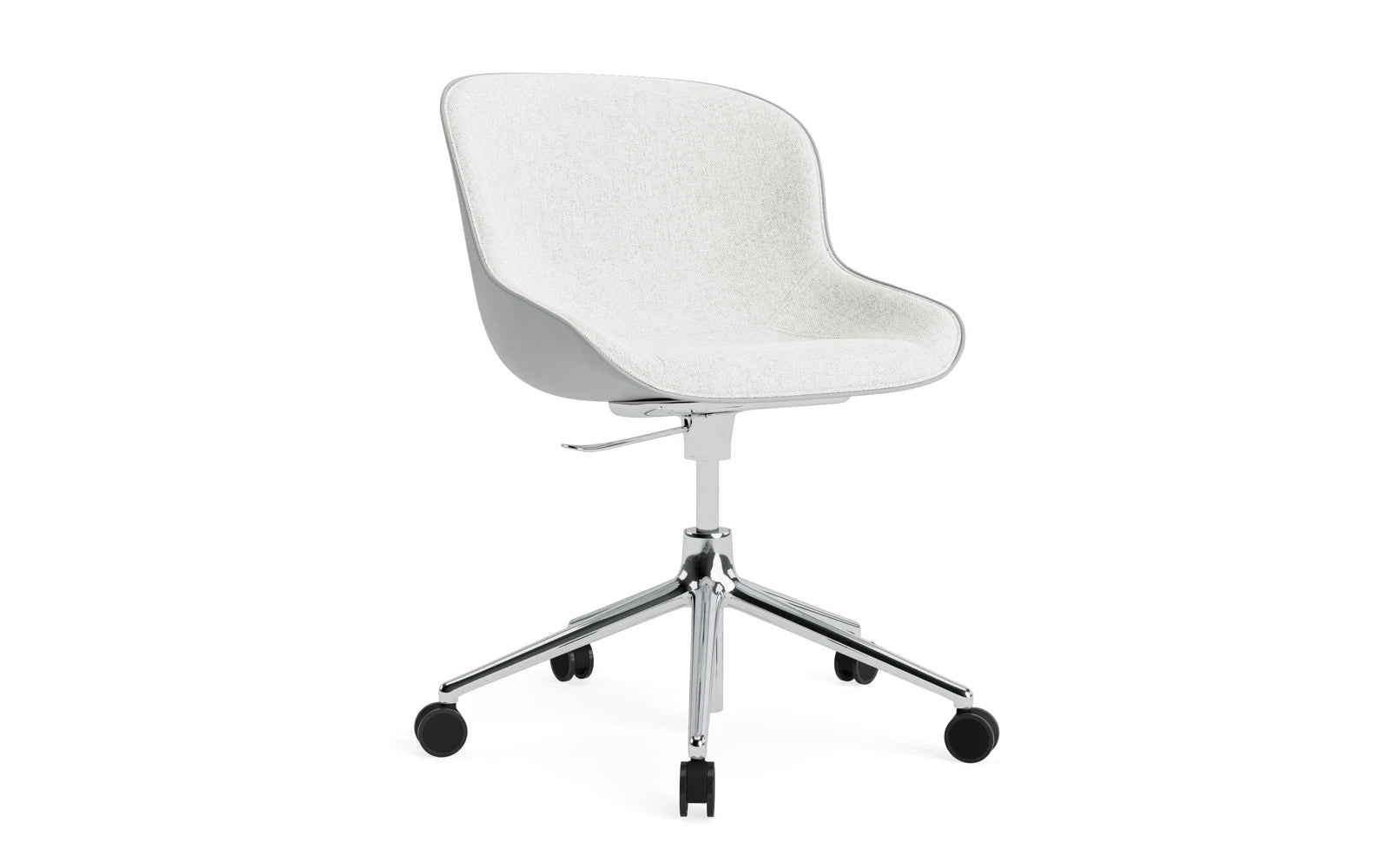 Hyg Drehsessel mit 5 Rollen Gas Lift Frontpolster Alu Grau/Hallingdal in Hallingdal 110 präsentiert im Onlineshop von KAQTU Design AG. Sessel ist von Normann Copenhagen