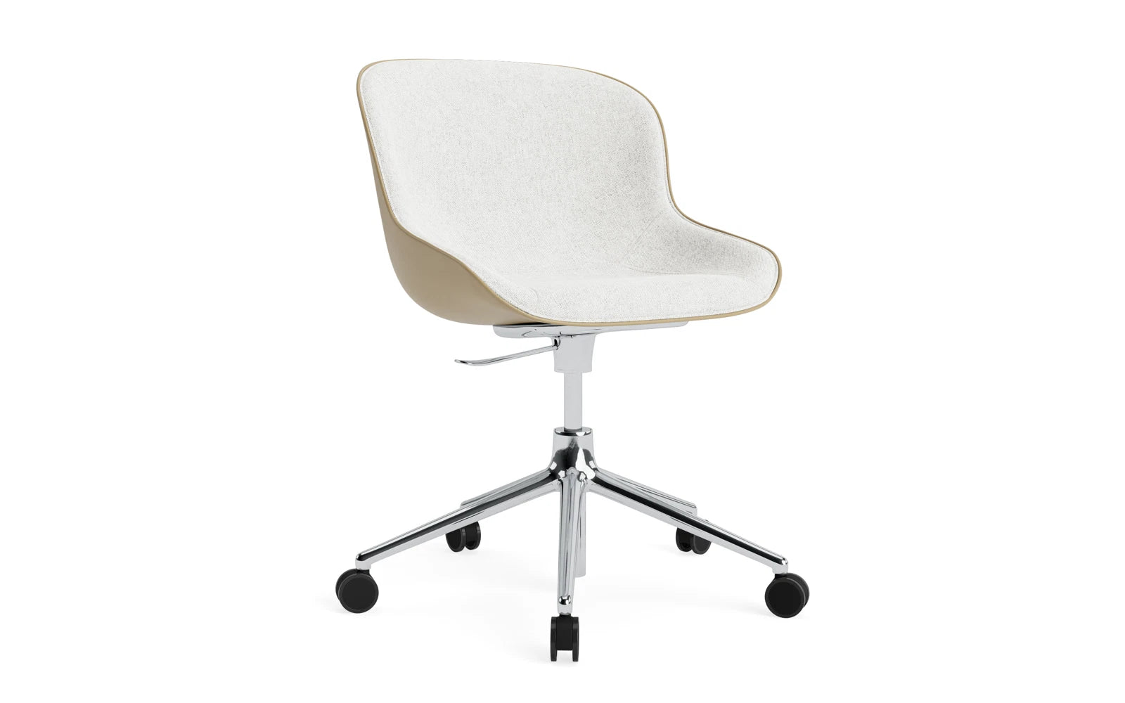 Hyg Drehsessel mit Rollen Frontpolster Alu Sand/Hallingdal in Hallingdal 110 präsentiert im Onlineshop von KAQTU Design AG. Sessel ist von Normann Copenhagen