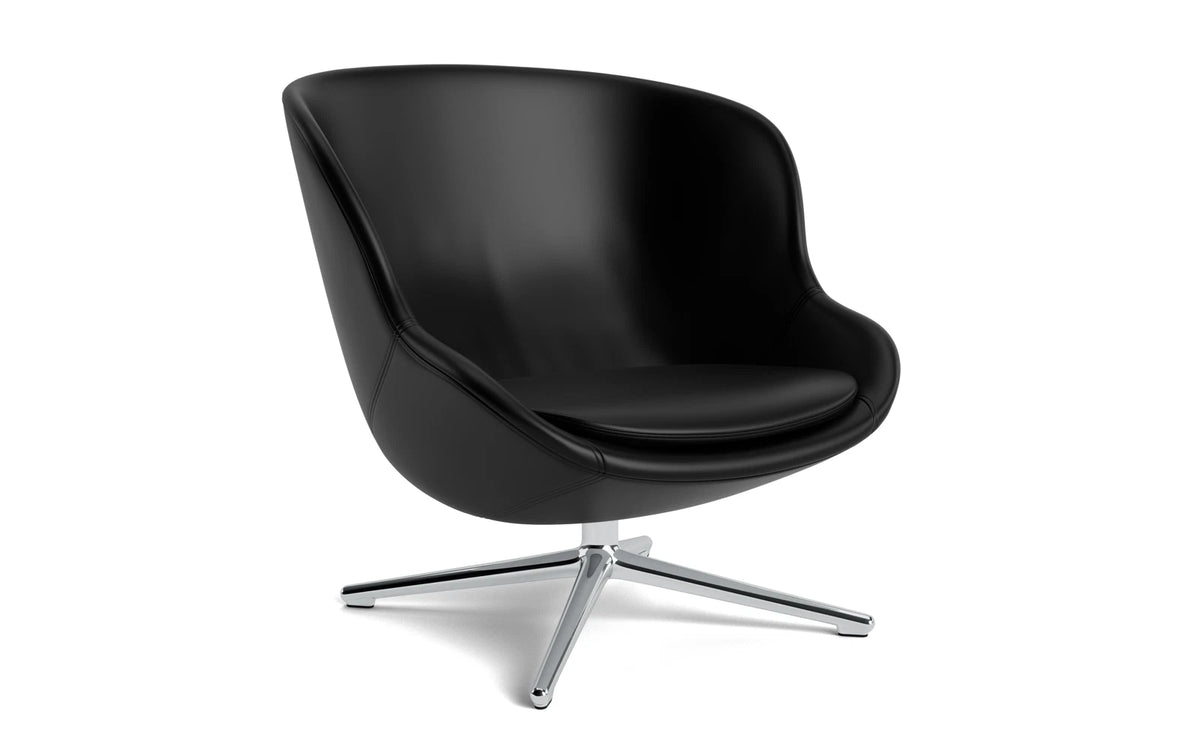 Hyg Lounge-Sessel niedrig mit Drehgestell, Aluminium, Ultra Leder in Ultra 41599 präsentiert im Onlineshop von KAQTU Design AG. Drehsessel ist von Normann Copenhagen