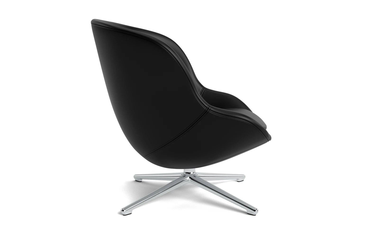 Der Hyg Lounge-Sessel von Normann Copenhagen vereint modernes Design mit einem drehbaren Aluminiumgestell und sorgt für stilvolle Entspannung in jedem Raum.