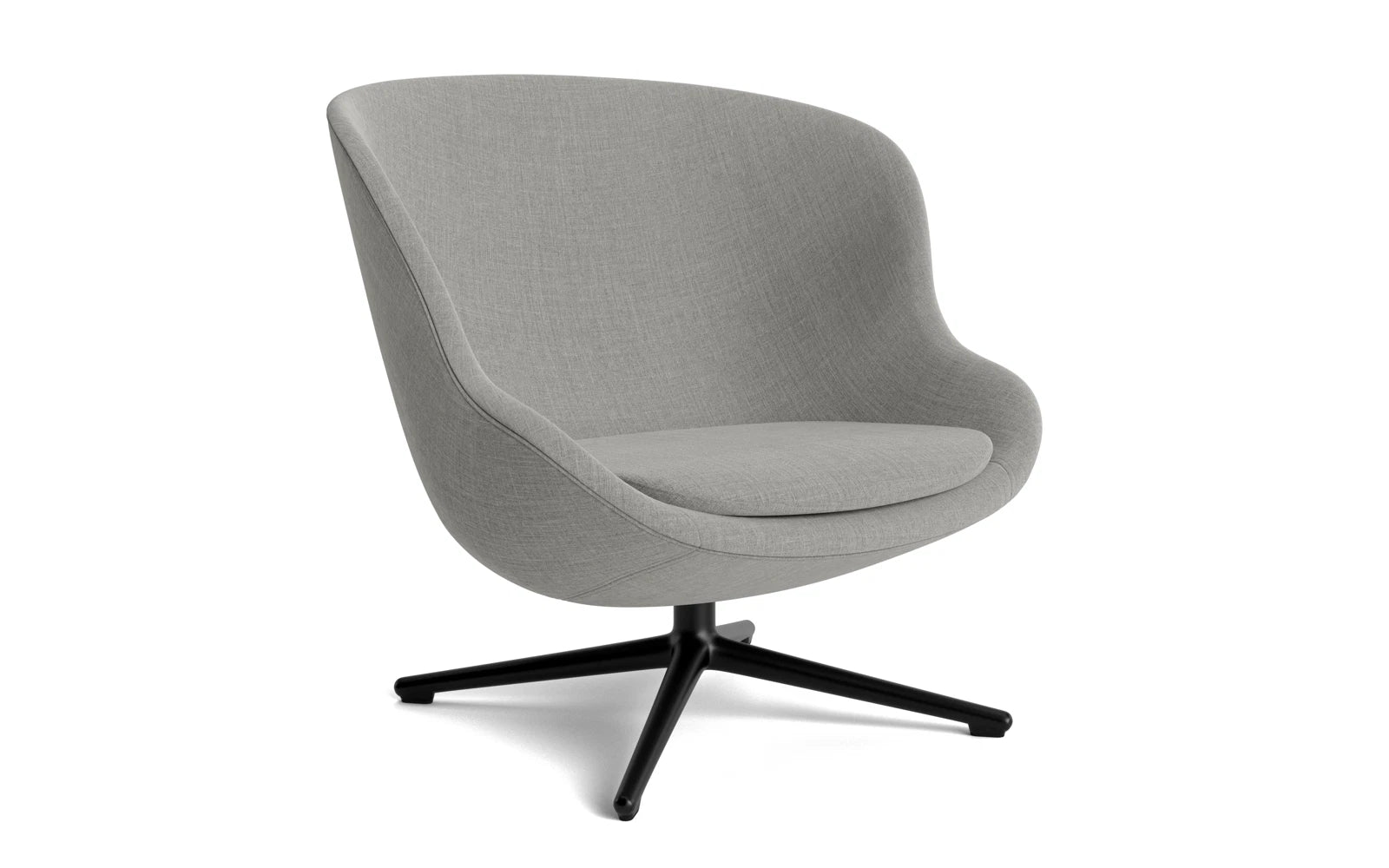Hyg Lounge-Sessel niedrig mit Drehgestell, schwarzes Aluminium, Remix in Remix 133 präsentiert im Onlineshop von KAQTU Design AG. Sessel ist von Normann Copenhagen