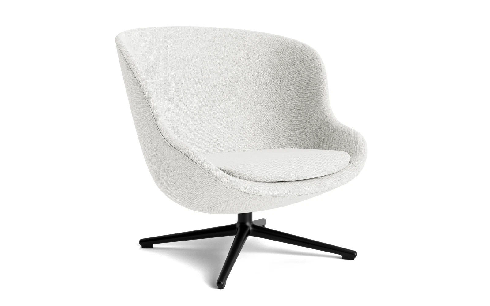 Hyg Lounge-Sessel niedrig mit Drehgestell, schwarzes Aluminium, Hallingdal in Hallingdal 110 präsentiert im Onlineshop von KAQTU Design AG. Sessel ist von Normann Copenhagen