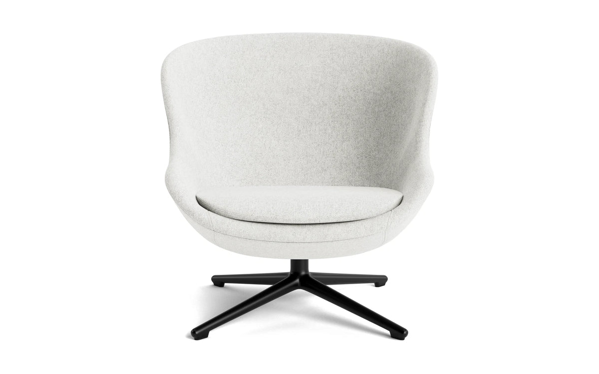 Hyg Lounge-Sessel niedrig mit Drehgestell, schwarzes Aluminium, Hallingdal in Hallingdal 110 präsentiert im Onlineshop von KAQTU Design AG. Drehsessel ist von Normann Copenhagen