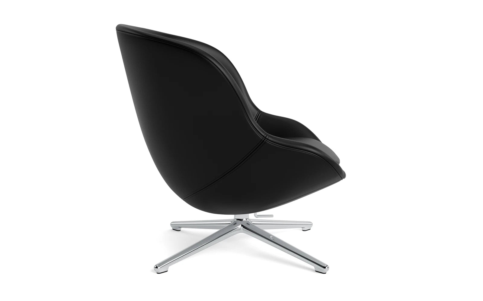 Entdecken Sie den Hyg Lounge-Sessel Niedrig mit Drehgestell von Normann Copenhagen – ein Meisterwerk des skandinavischen Designs, das Komfort und Gemütlichkeit vereint.