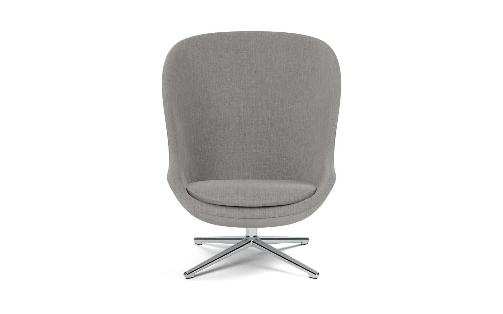 Erleben Sie den eleganten Hyg Lounge-Sessel von Normann Copenhagen: Hoch, drehbar und aus robustem Aluminium für ultimativen Komfort und Stil.