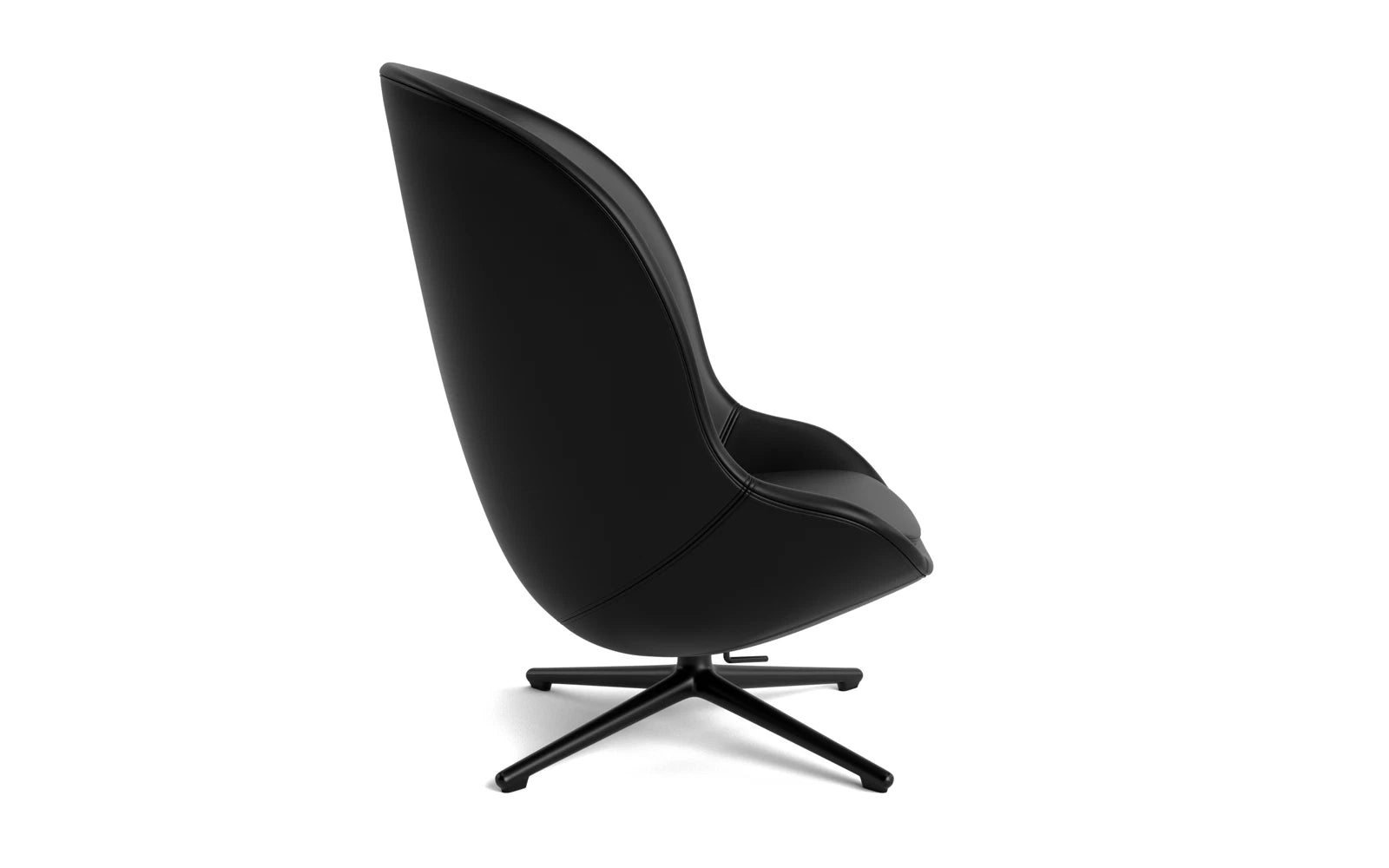 Entdecken Sie den Hyg Lounge-Sessel Hoch von Normann Copenhagen: Stilvolles Design, drehbares Aluminiumgestell und unvergleichlicher Komfort für Ihr Zuhause.