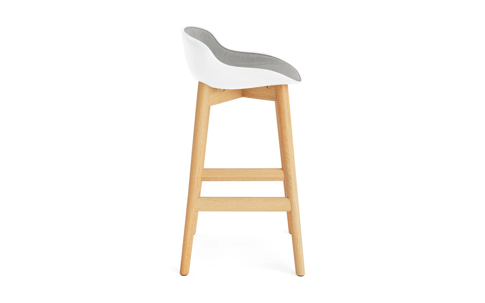 Entdecken Sie den Hyg Barhocker 65 cm in Eiche Weiß/Remix von Normann Copenhagen – stilvoll, bequem und perfekt für gesellige Momente.