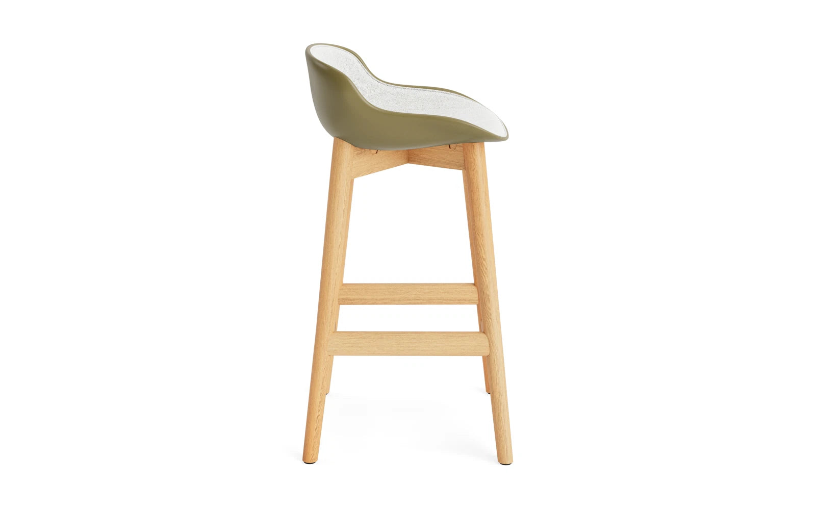 Entdecken Sie den Hyg Barhocker 65 cm in Eiche Olive/Hallingdal von Normann Copenhagen – stilvolles Design trifft auf höchsten Sitzkomfort für Ihr Zuhause.