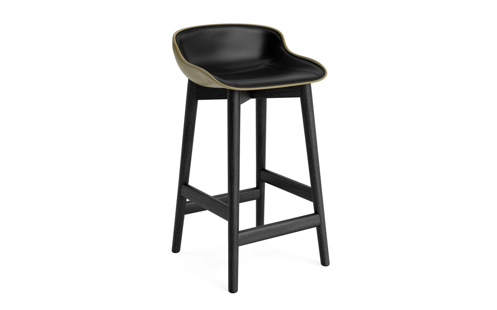 Hyg Barhocker 65 cm Polster Schwarze Eiche Olive/Ultra in Ultra 41599 präsentiert im Onlineshop von KAQTU Design AG. Barstuhl ist von Normann Copenhagen