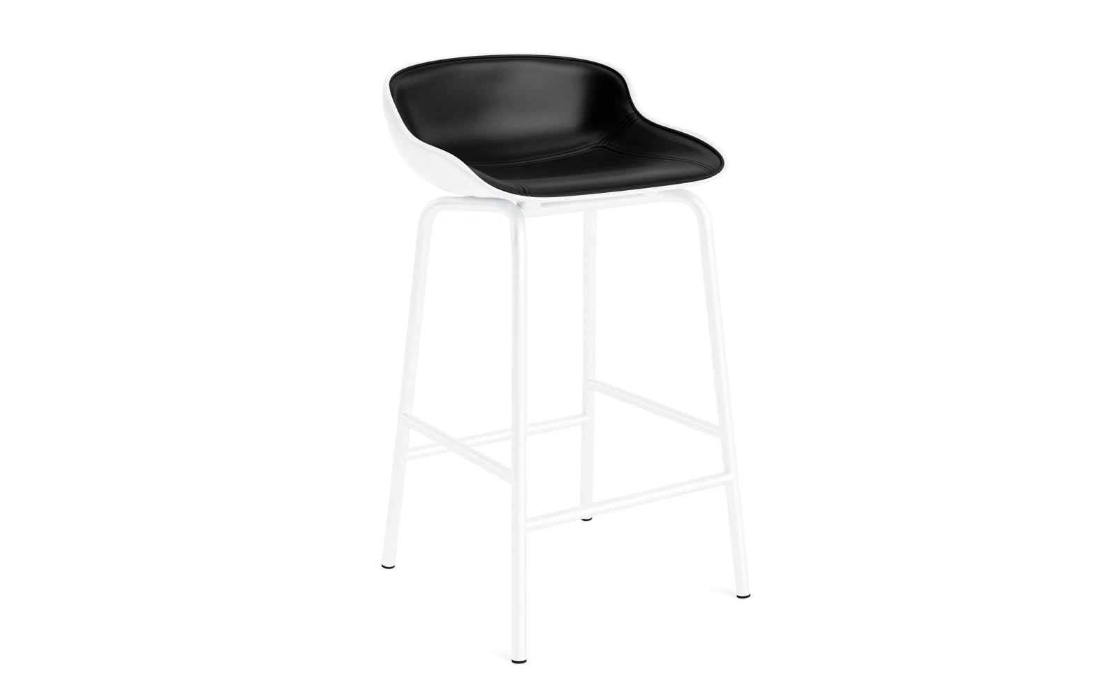 Hyg Barhocker 65 cm Frontpolster Weiss Stahl Weiss/Ultra in Ultra 41599 präsentiert im Onlineshop von KAQTU Design AG. Barstuhl ist von Normann Copenhagen