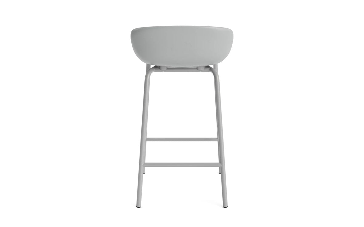 Hyg Barhocker 65 cm Frontpolster Grau Stahl Grau/Remix in Remix 133 präsentiert im Onlineshop von KAQTU Design AG. Barstuhl ist von Normann Copenhagen