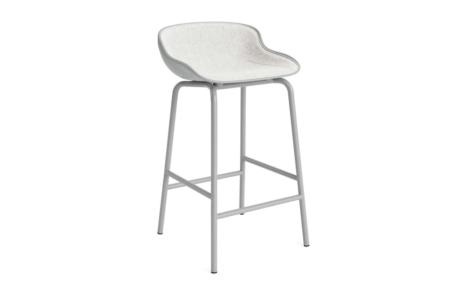 Hyg Barhocker 65 cm Frontpolster Grau Stahl Grau/Hallingdal in Hallingdal 110 präsentiert im Onlineshop von KAQTU Design AG. Barstuhl ist von Normann Copenhagen