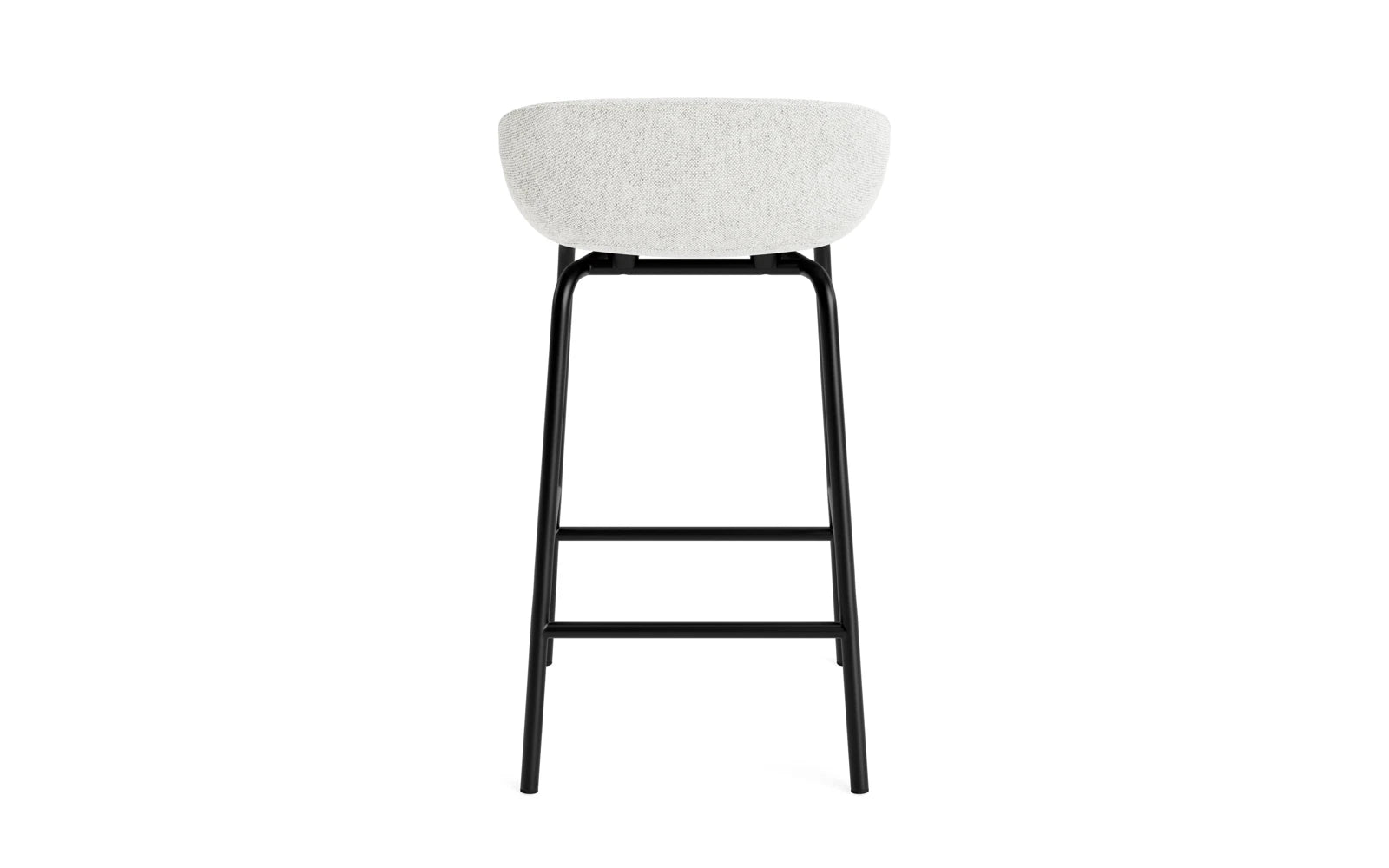 Erleben Sie den Hyg Barhocker 65 cm von Normann Copenhagen – ein eleganter, vollpolsterter Barhocker in Schwarz, der Komfort und skandinavisches Design harmonisch verbindet.