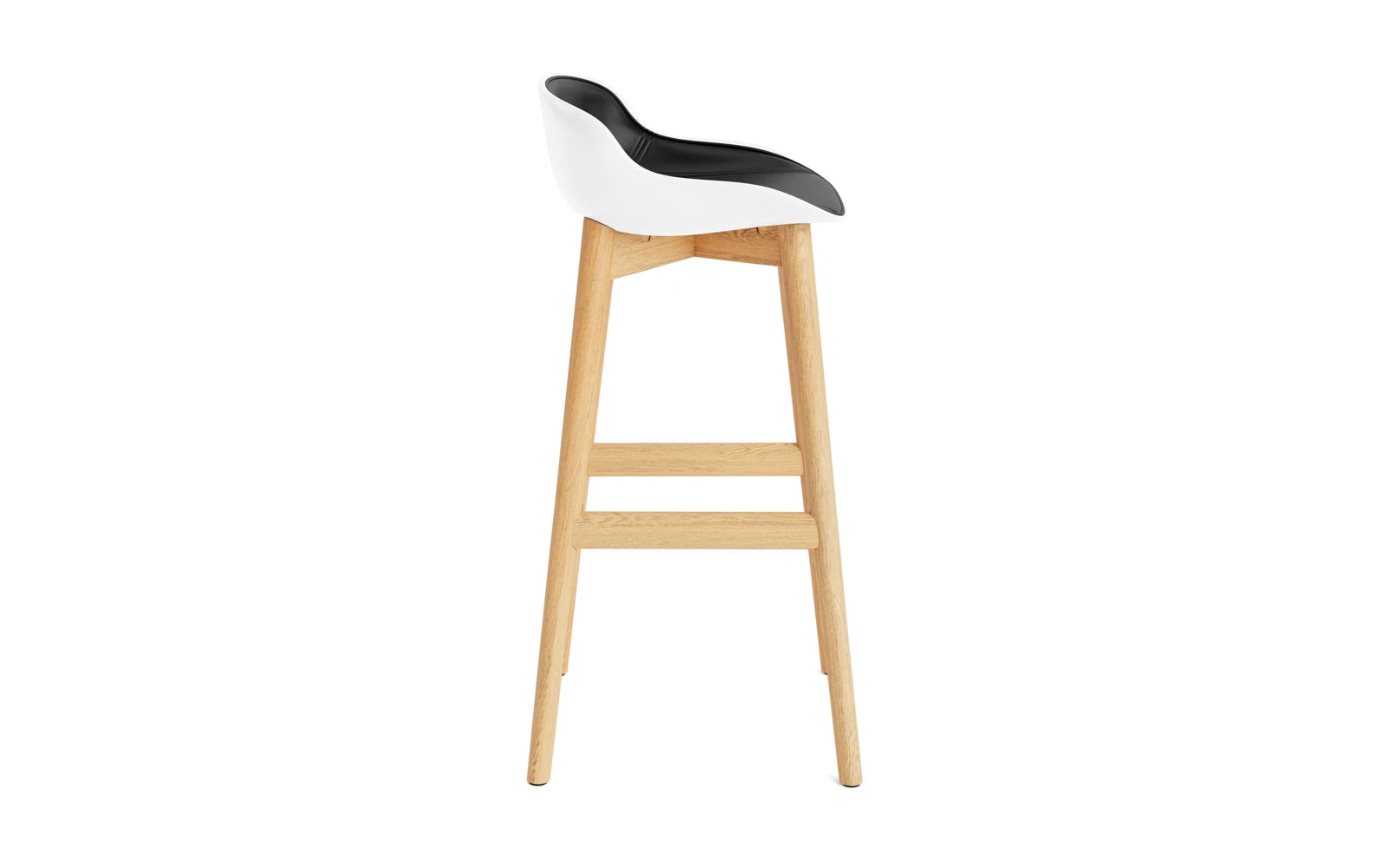 Entdecken Sie den Hyg Barhocker 75 cm von Normann Copenhagen – ein stilvoller Eichen-Barhocker mit gemütlichem Polster in Weiss/Ultra, ideal für moderne Ess- und Loungebereiche.