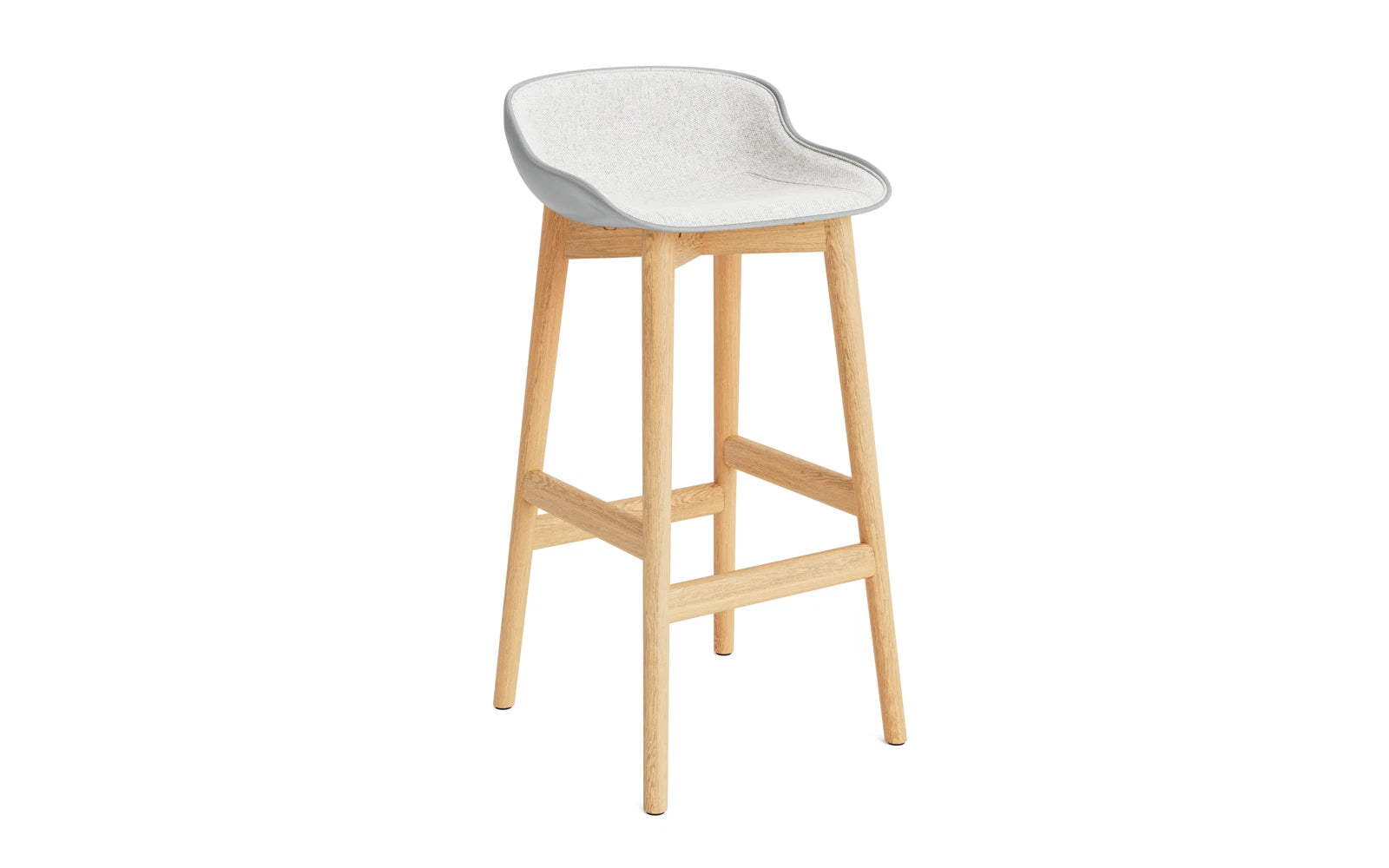 Hyg Barhocker 75 cm Polster Eiche Grau/Hallingdal in Hallingdal 110 präsentiert im Onlineshop von KAQTU Design AG. Barstuhl ist von Normann Copenhagen
