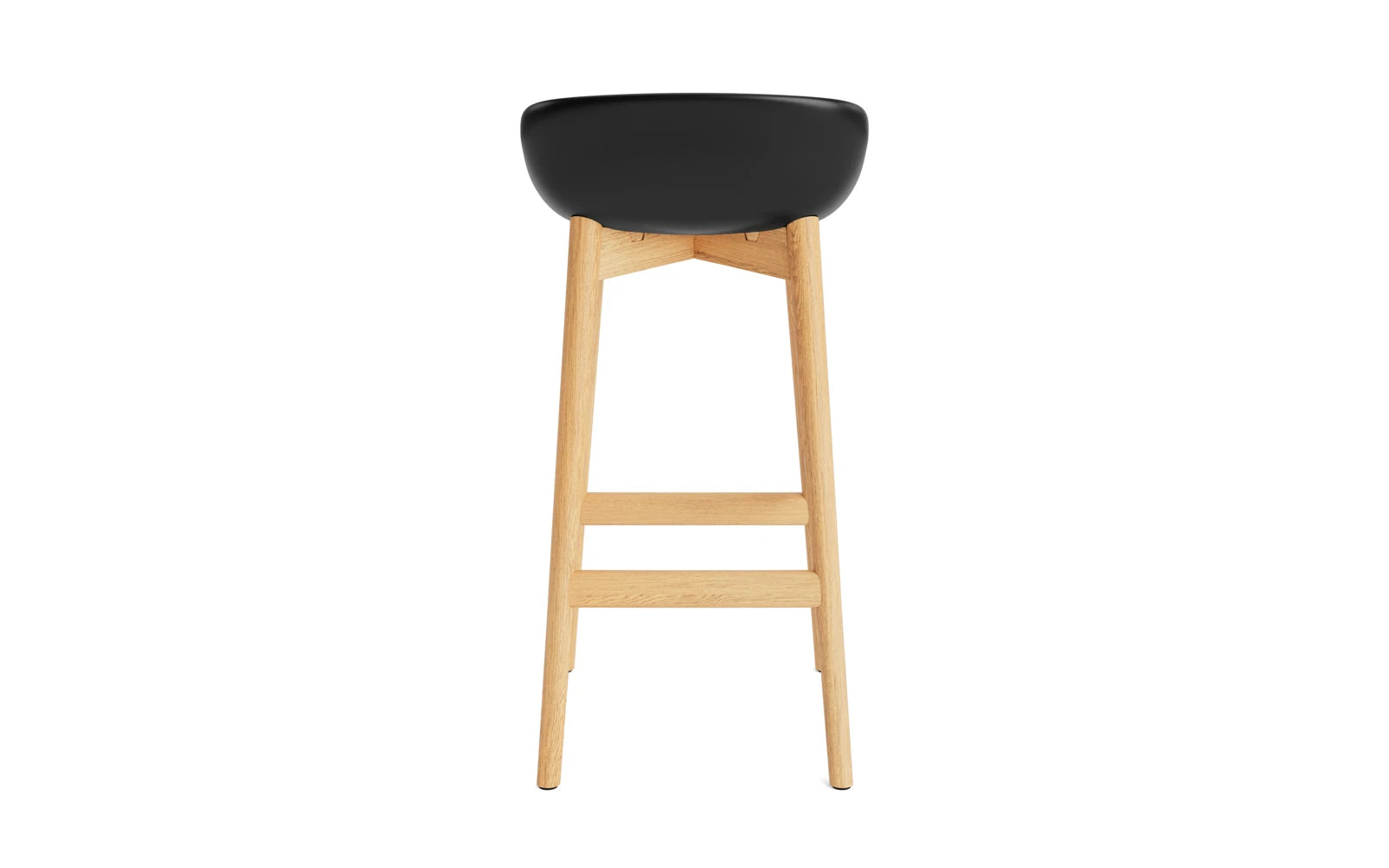 Erleben Sie den Hyg Barhocker 75 cm in Eiche Schwarz/Remix von Normann Copenhagen – ein elegantes Design, das Komfort und skandinavische Gemütlichkeit vereint.