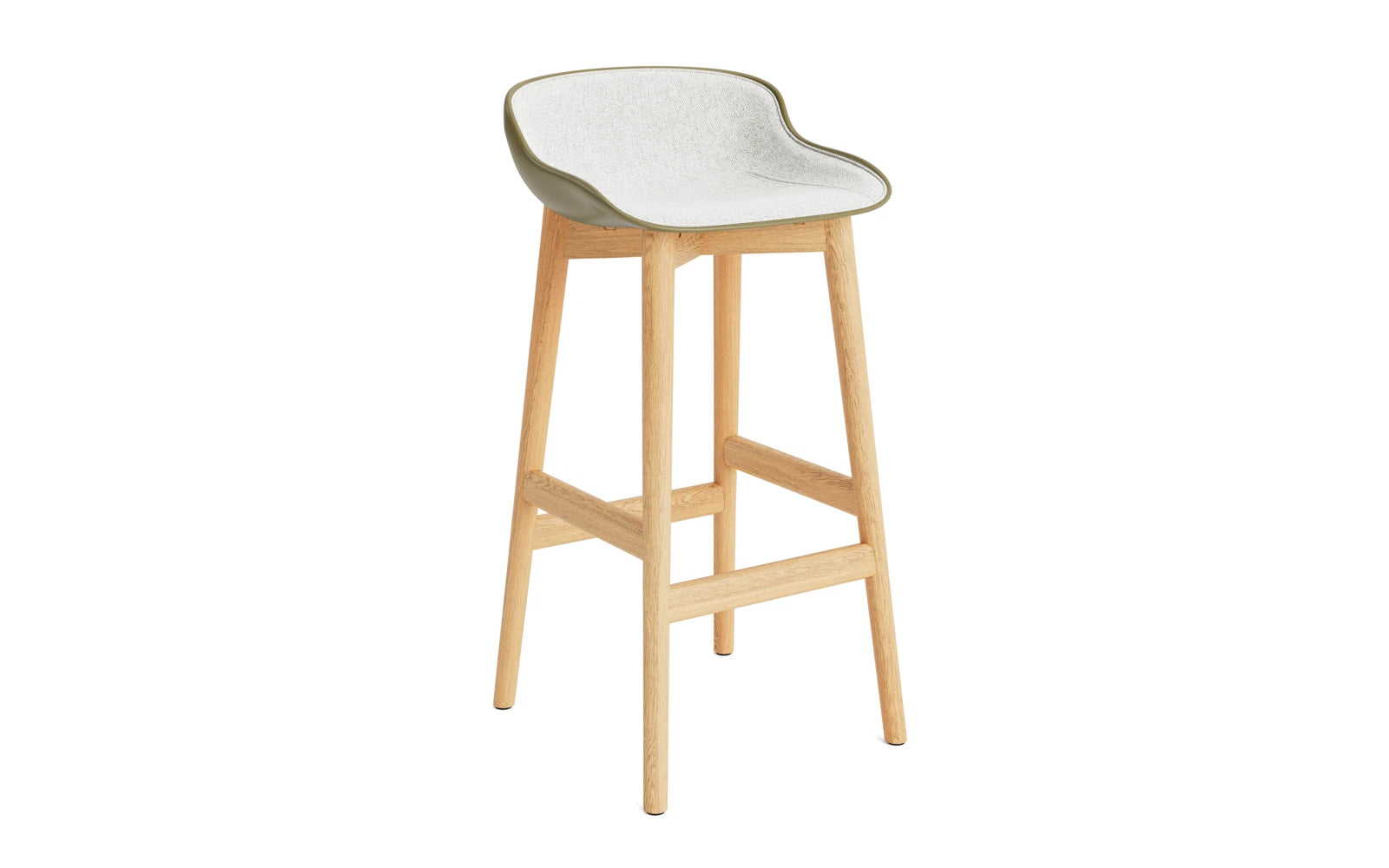 Hyg Barhocker 75 cm Polster Eiche olive/Hallingdal in Hallingdal 110 präsentiert im Onlineshop von KAQTU Design AG. Barstuhl ist von Normann Copenhagen