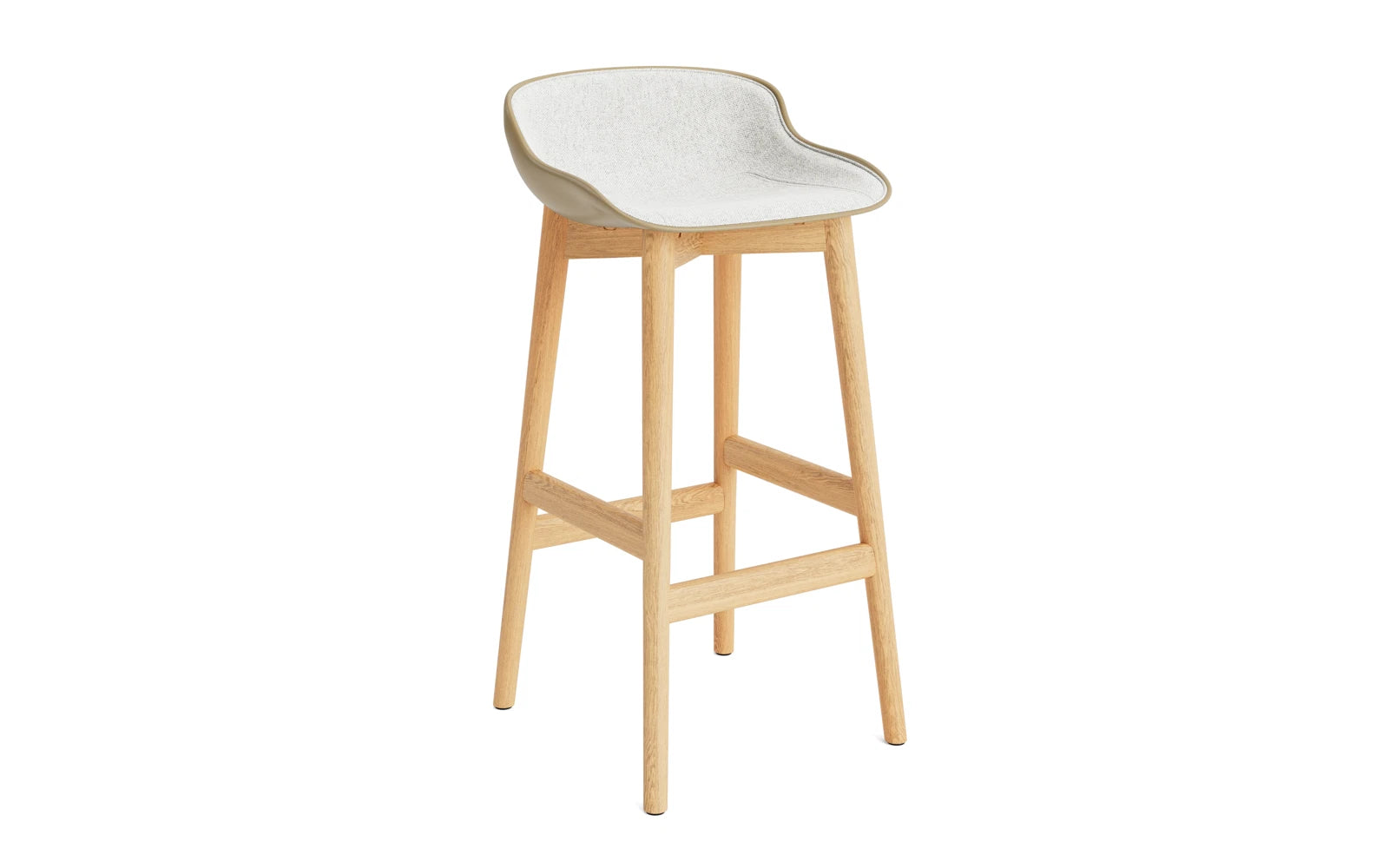 Hyg Barhocker 75 cm Polster Eiche Sand/Hallingdal in Hallingdal 110 präsentiert im Onlineshop von KAQTU Design AG. Barstuhl ist von Normann Copenhagen