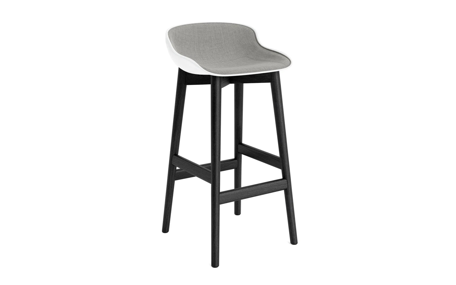 Hyg Barhocker 75 cm Polster Schwartze Eiche Weiss/Remix in Remix 133 präsentiert im Onlineshop von KAQTU Design AG. Barstuhl ist von Normann Copenhagen