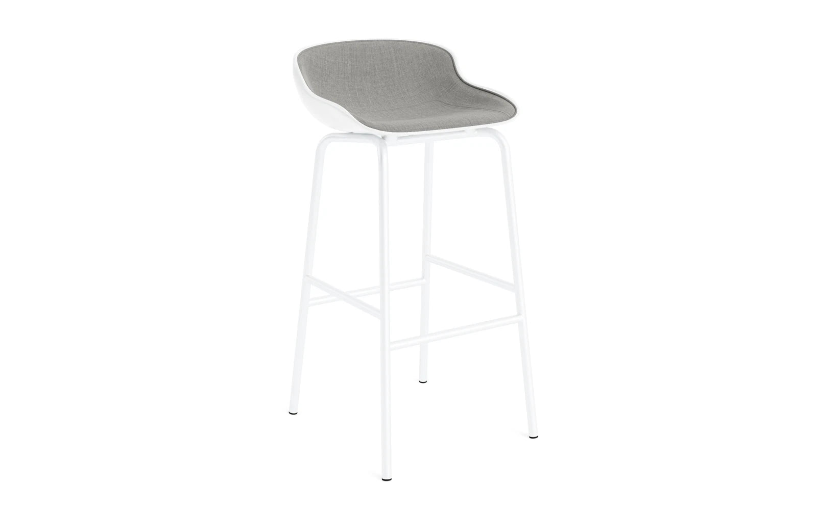 Hyg Barhocker 75 cm Frontpolster Weiss Stahl Weiss/Remix in Remix 133 präsentiert im Onlineshop von KAQTU Design AG. Barstuhl ist von Normann Copenhagen