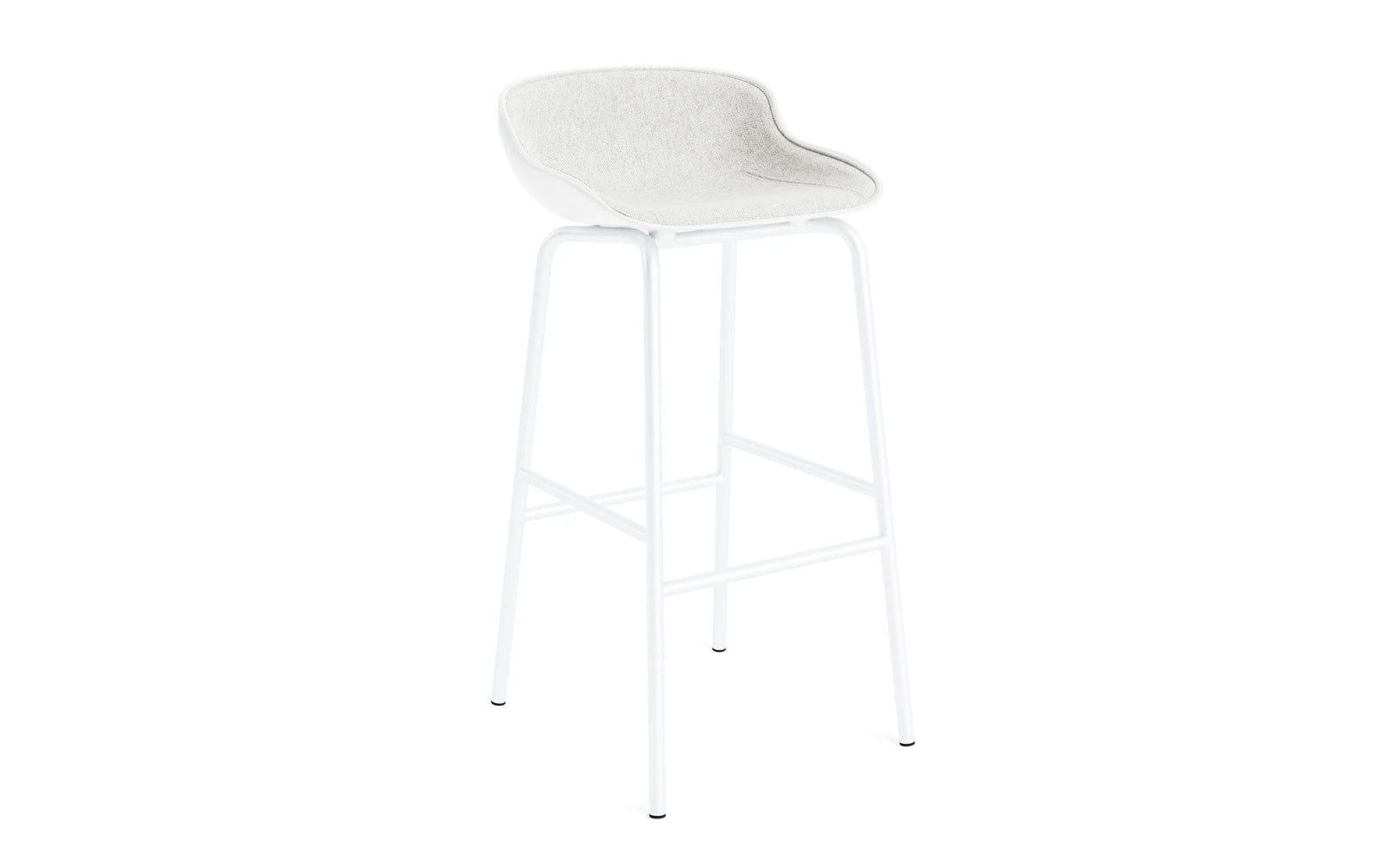 Hyg Barhocker 75 cm Frontpolster Weiss Stahl Weiss/Hallingdal in Hallingdal 110 präsentiert im Onlineshop von KAQTU Design AG. Barstuhl ist von Normann Copenhagen
